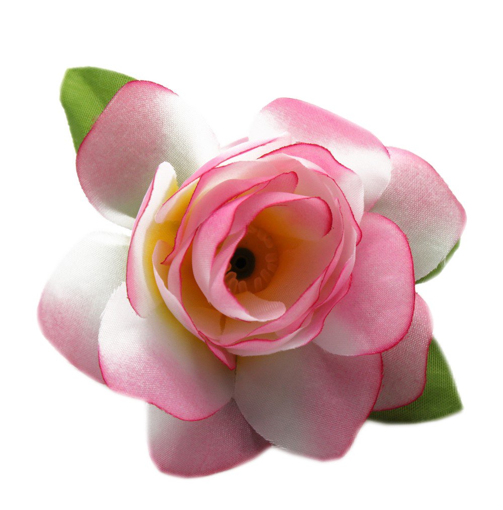 Hawaiian Luau Party Artificial Fabric Gardenia Hair Clips for Women - Tropical Floral Hair Accessories for Summer Beach, Wedding & Hawaiian Theme Parties