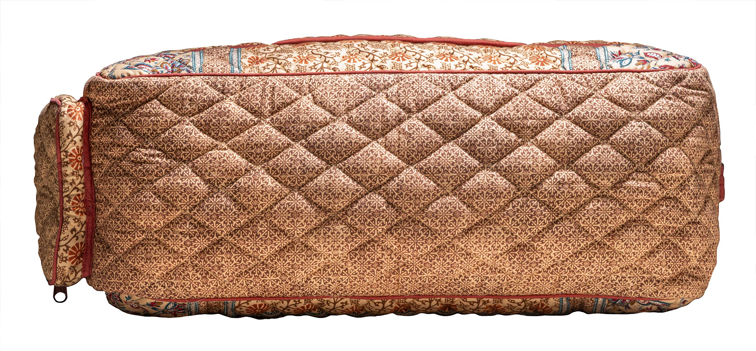 Hermine Weekend Bag - Cotton Quilted Duffel Overnight Luggage for Travel, Gym & Business | Perfect Gift for Men & Women | Ideal for Family Trips, Business Travel & Weekend Getaways