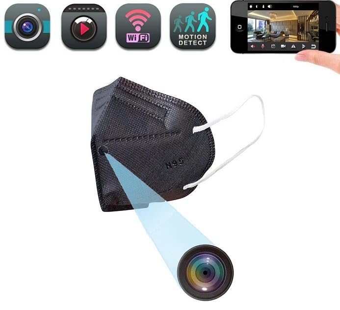 Hidden Spy Camera Wi-Fi Mask - Wireless HD Covert Surveillance for Home Security, Nanny Monitoring & Office Safety | Discreet Indoor/Outdoor Recording Device