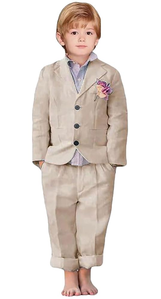 Boys Linen Summer Suit 2-Piece Set - Lightweight Jacket & Pants for Weddings, Parties & Formal Occasions | Perfect for Beach Weddings & Outdoor Events