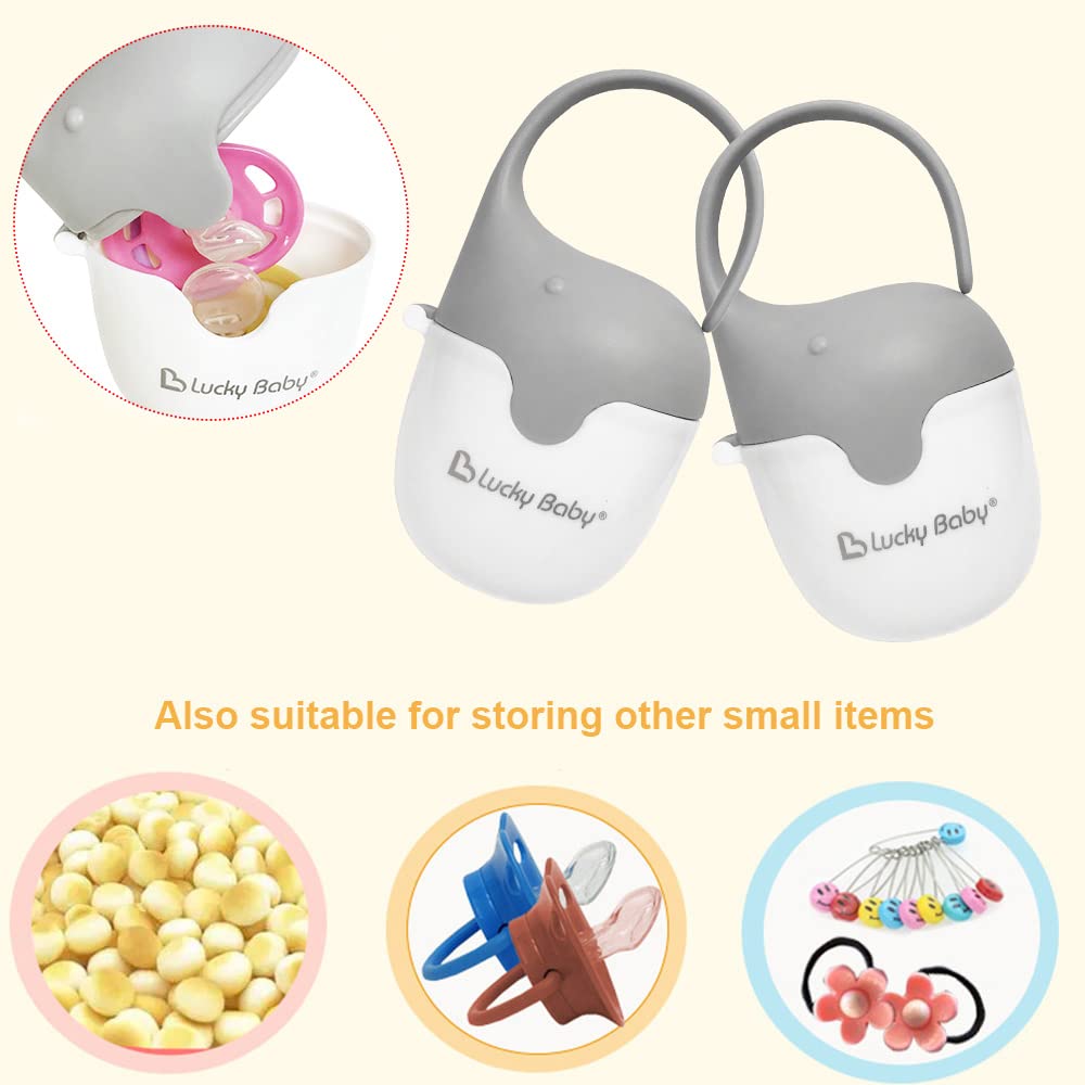 BUZHI Baby Pacifier Holder Case - BPA Free Travel Soother Container with 2 Pacifiers - Perfect for On-the-Go Parents, Daycare & Outdoor Activities