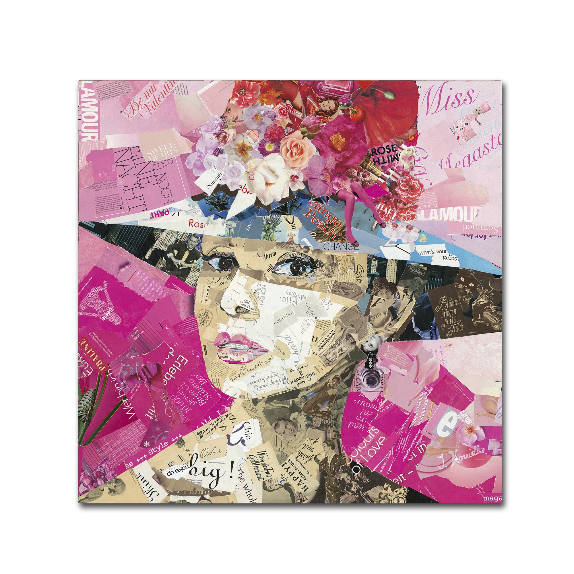 Trademark Fine Art 'Girl Next Door' by Ines Kouidis - 35x35 Inch Canvas Wall Art Decor for Living Room, Bedroom & Office - Modern Home & Office Wall Decorations