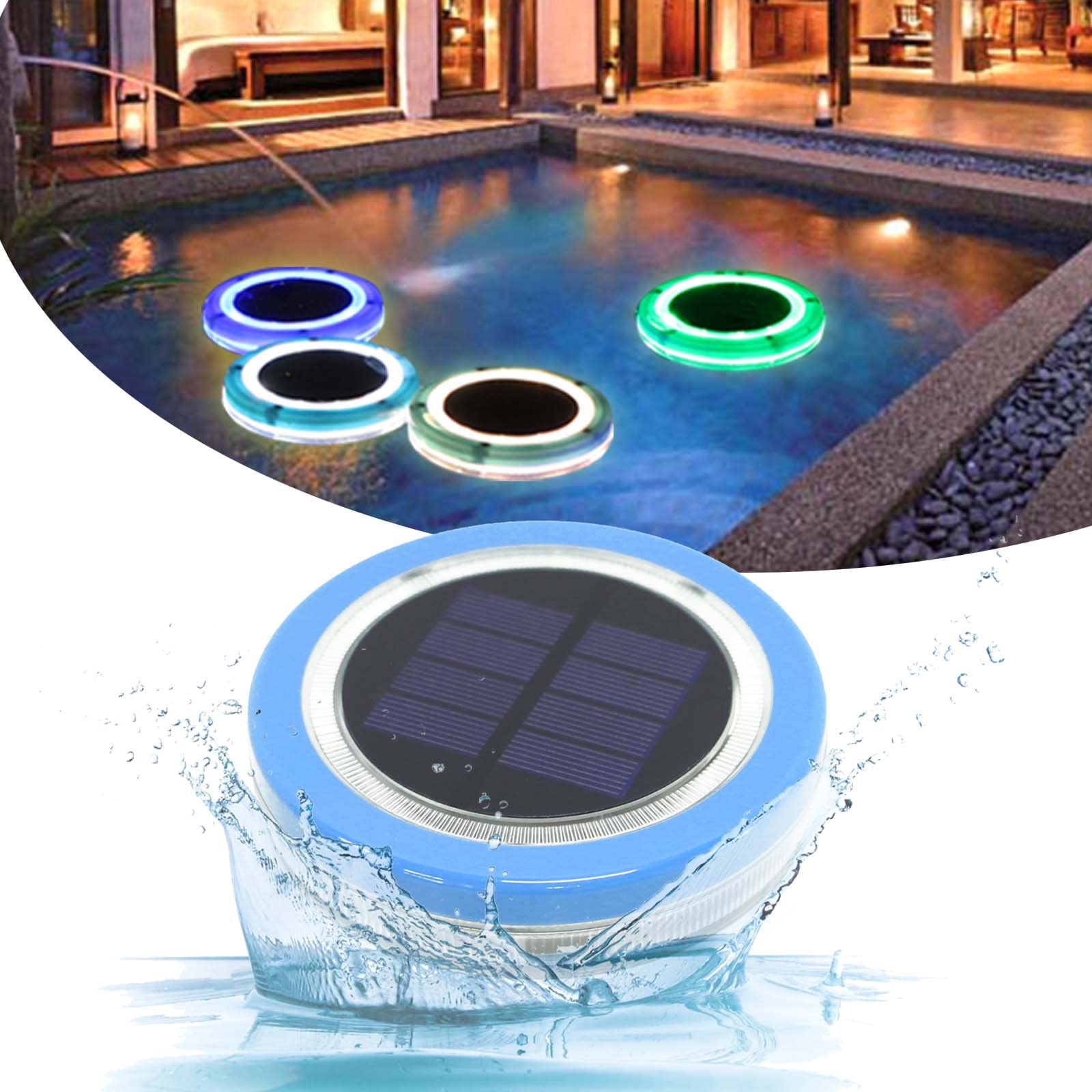 Solar Powered Floating Pool Lights IP68 Waterproof - 2 Pack White LED Outdoor Pond & Garden Decoration Lights for Swimming Pools, Fountains & Backyard Landscaping