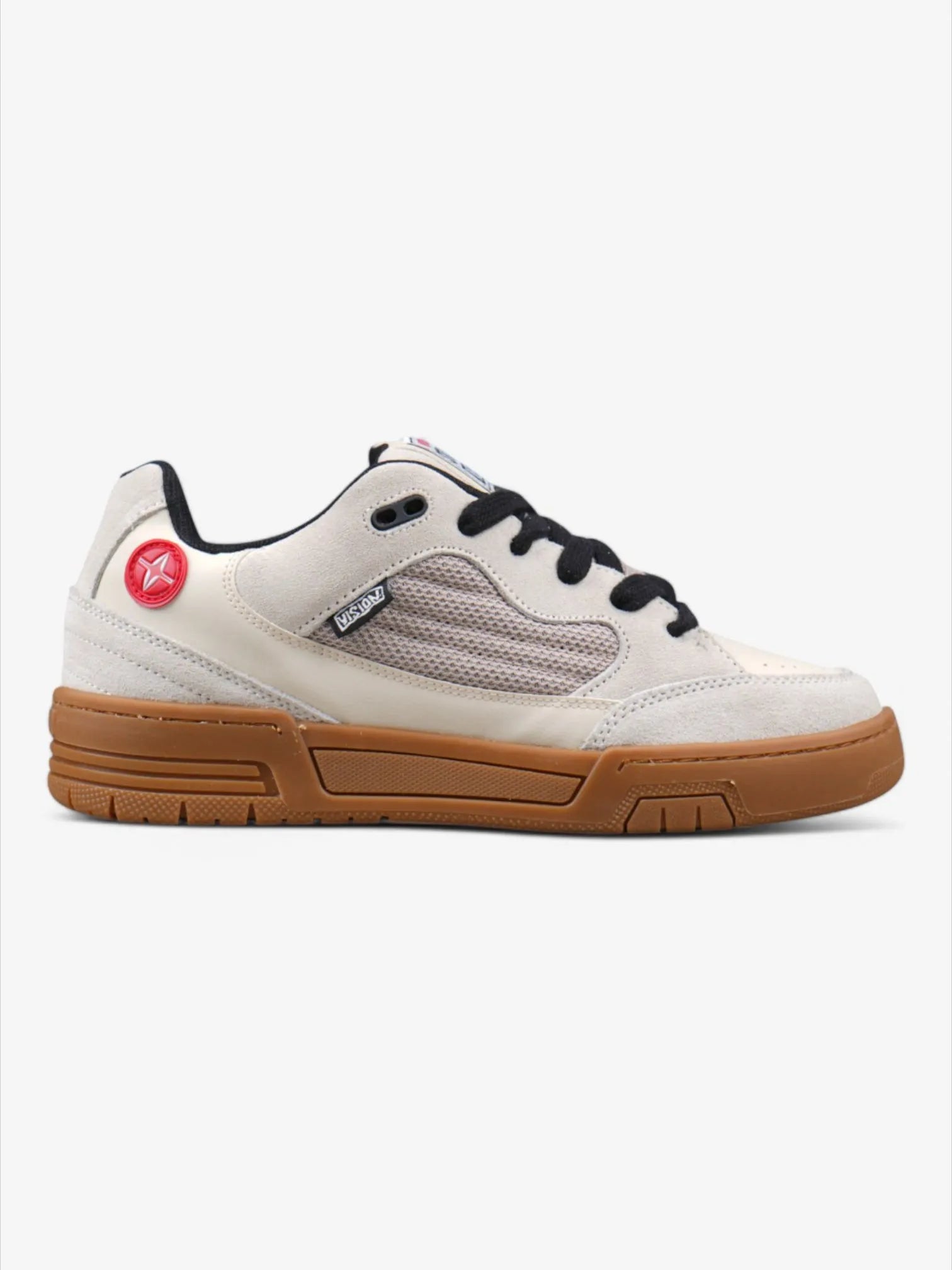 Vision Street Wear Saavy Sneakers - Beige & Brown Retro Skate Shoes for Men & Women | Comfortable & Durable for Skateboarding, Streetwear Fashion & Casual Wear