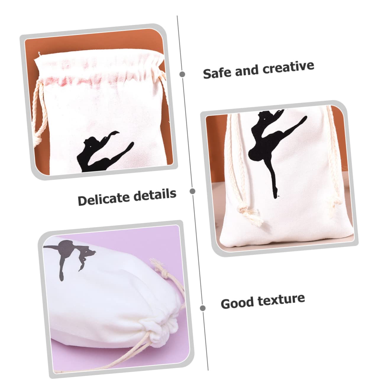 GAROZATION 12 Pack Cotton Ballet Shoe Bags - Breathable Dance Shoe Organizer for Sneakers & Ballet Shoes - Perfect for Dance Classes, Gym & Travel (Pink)