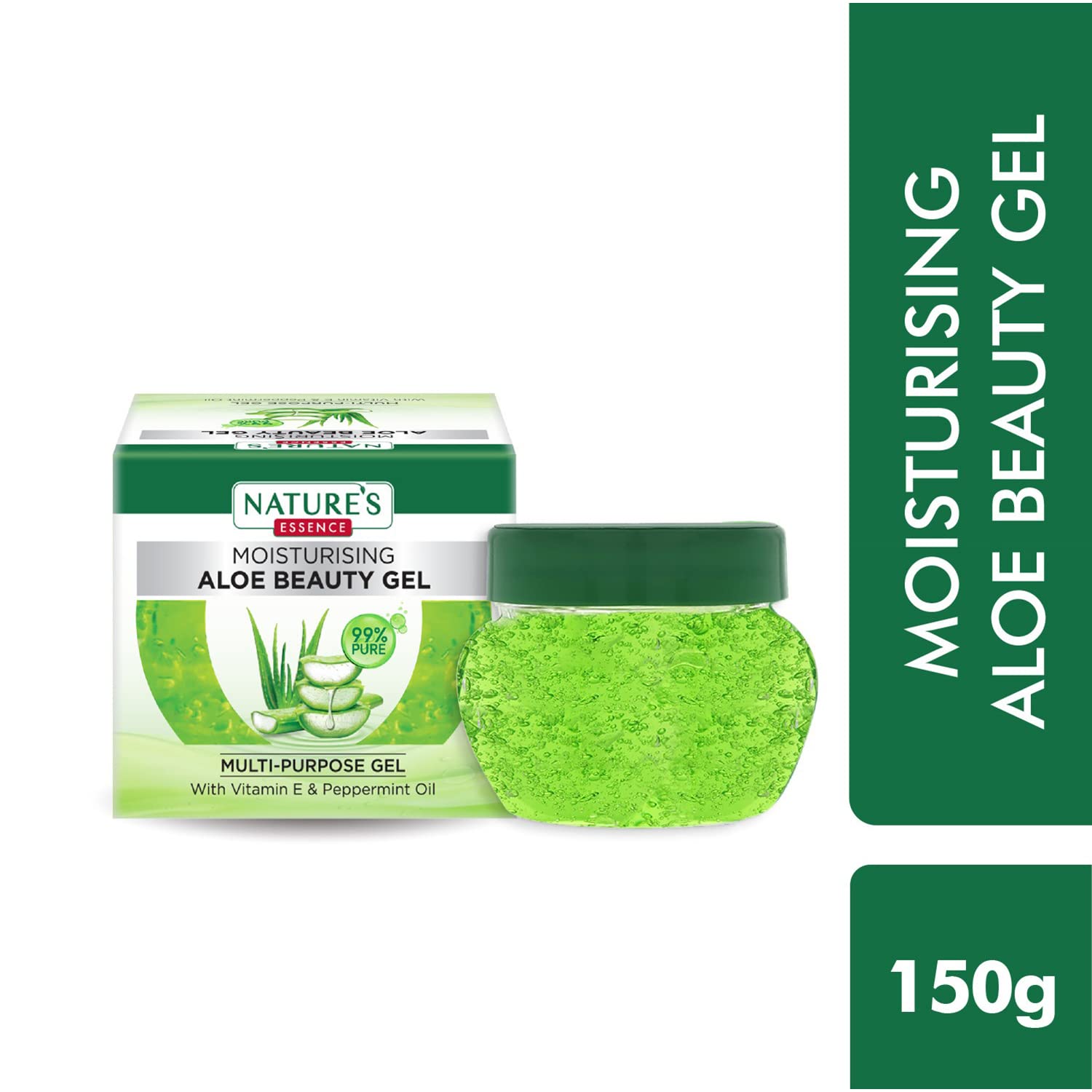 Nature's Essence Aloe Vera Moisturizing Beauty Gel 150g - Hydrating Skin Care for Face & Body, Soothes Sunburn & Dry Skin