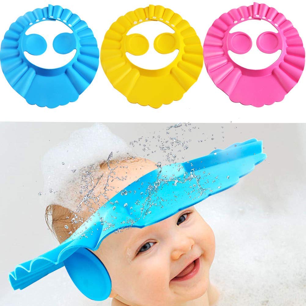 Firevally Adjustable Baby Bath Cap - Soft & Safe Hair Wash Shower Cap for Infants & Toddlers, Protects Eyes & Ears from Water (Random Color, 1 Pack) - Perfect for Bath Time, Swimming Lessons & Sensitive Skin Care