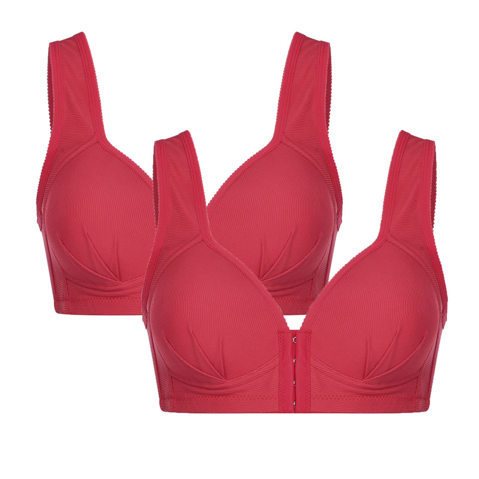**Plus Size Front Closure Push Up Bra for Women - Wide Strap Full Coverage Underwire Support - Everyday Comfort & Lift - Perfect for Work, Yoga & Daily Wear**
