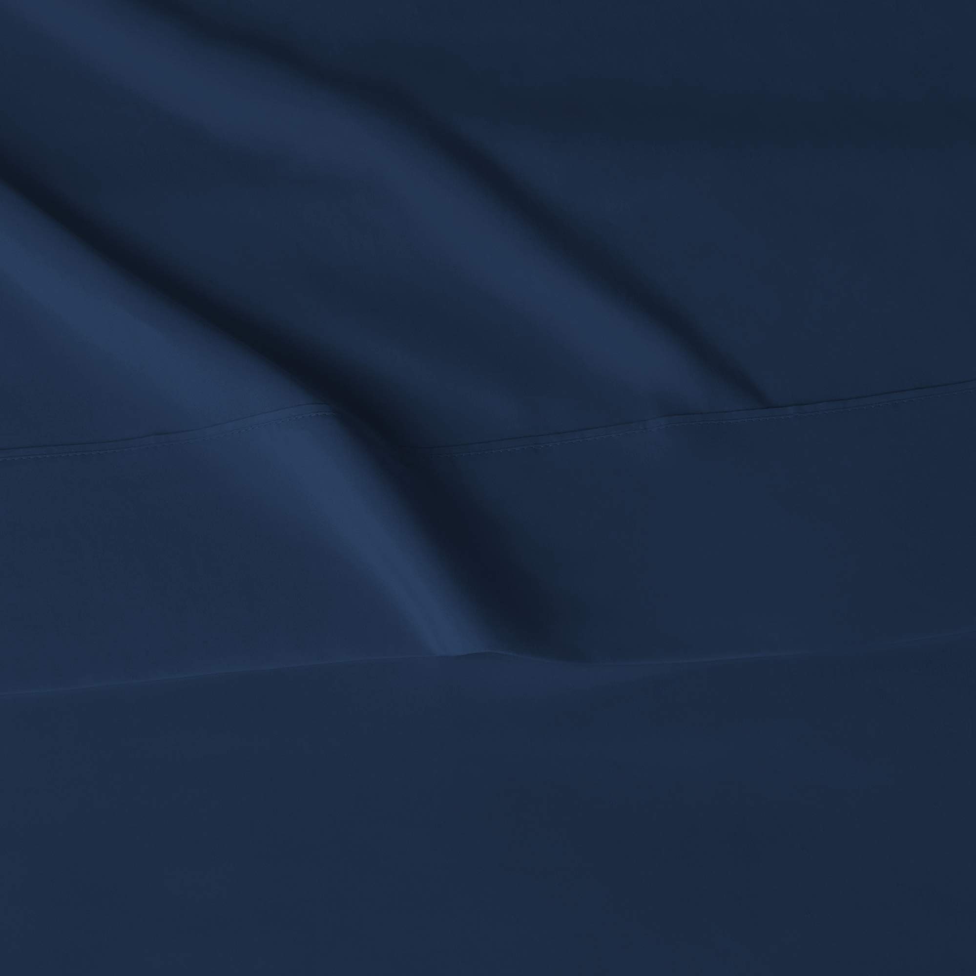 Premium 800 Thread Count 100% Extra Long Staple Cotton 4-Piece Twin Sheet Set - Navy Blue Sateen Weave Deep Pocket Bedsheets (Fits 14