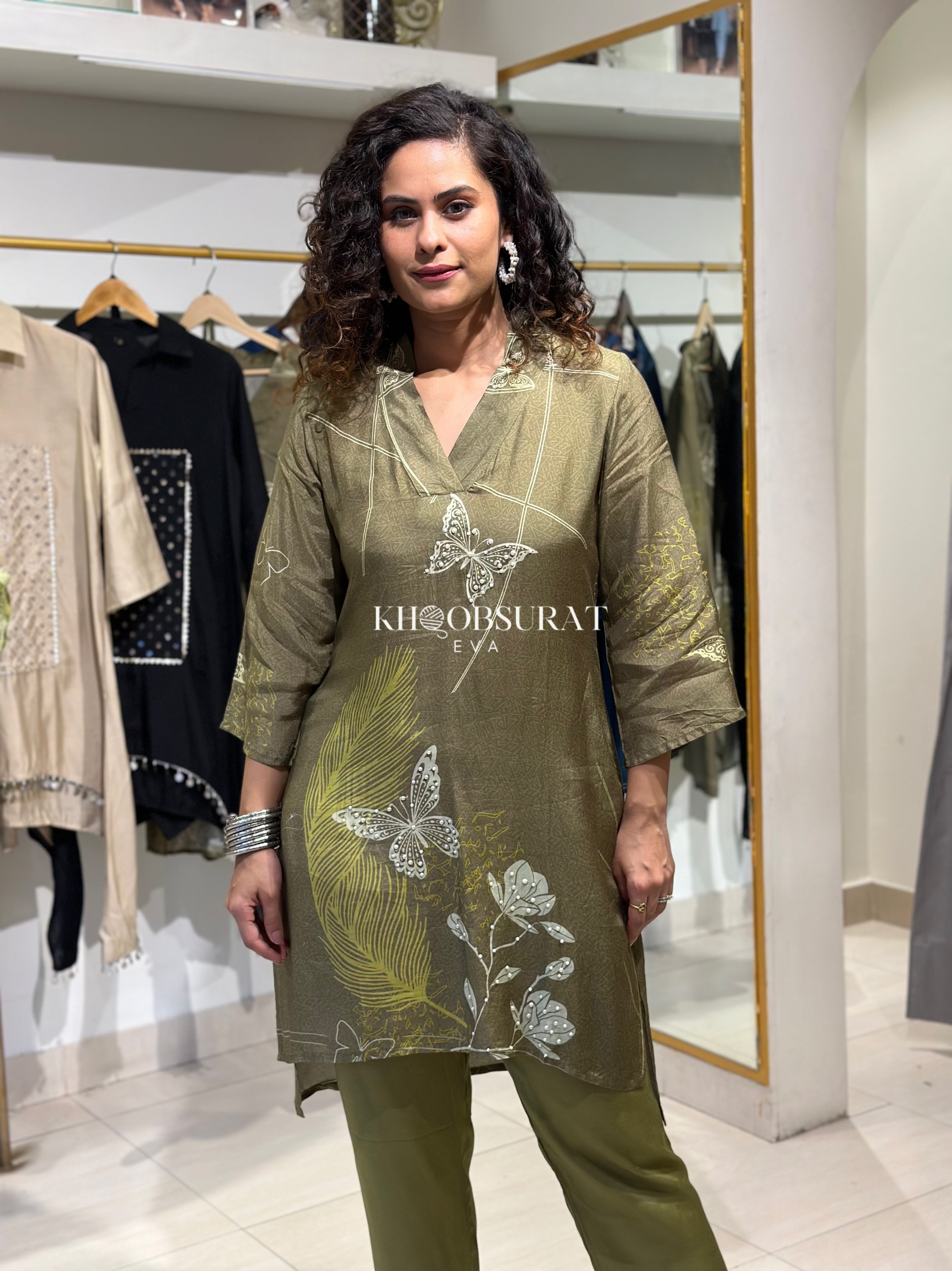 Green Goddess Glamour Coord Set - Women's Stylish Matching Outfit for Casual Wear, Date Night & Vacation | Trendy Two-Piece Set