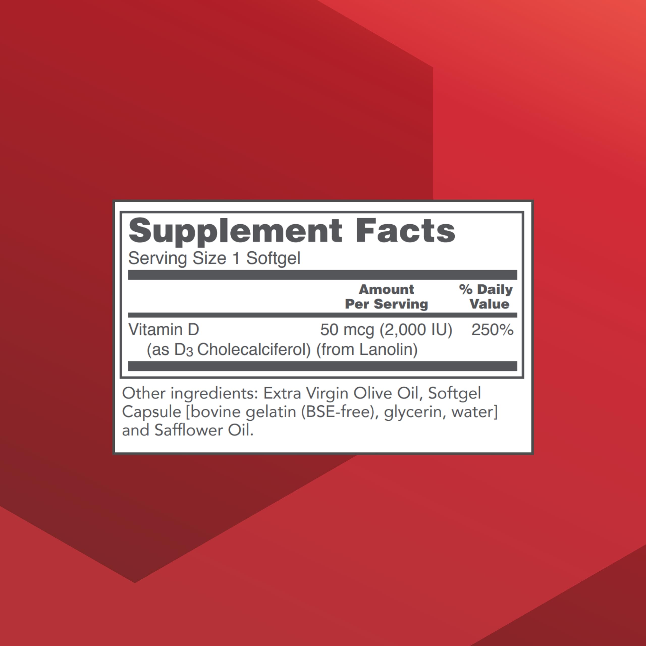 Vitamin D3 2000 IU Softgels - Immune System & Bone Health Supplement - 120 Count for Adults & Kids - Supports Teeth Strength & Daily Wellness - Ideal for Home, Office & Travel Use