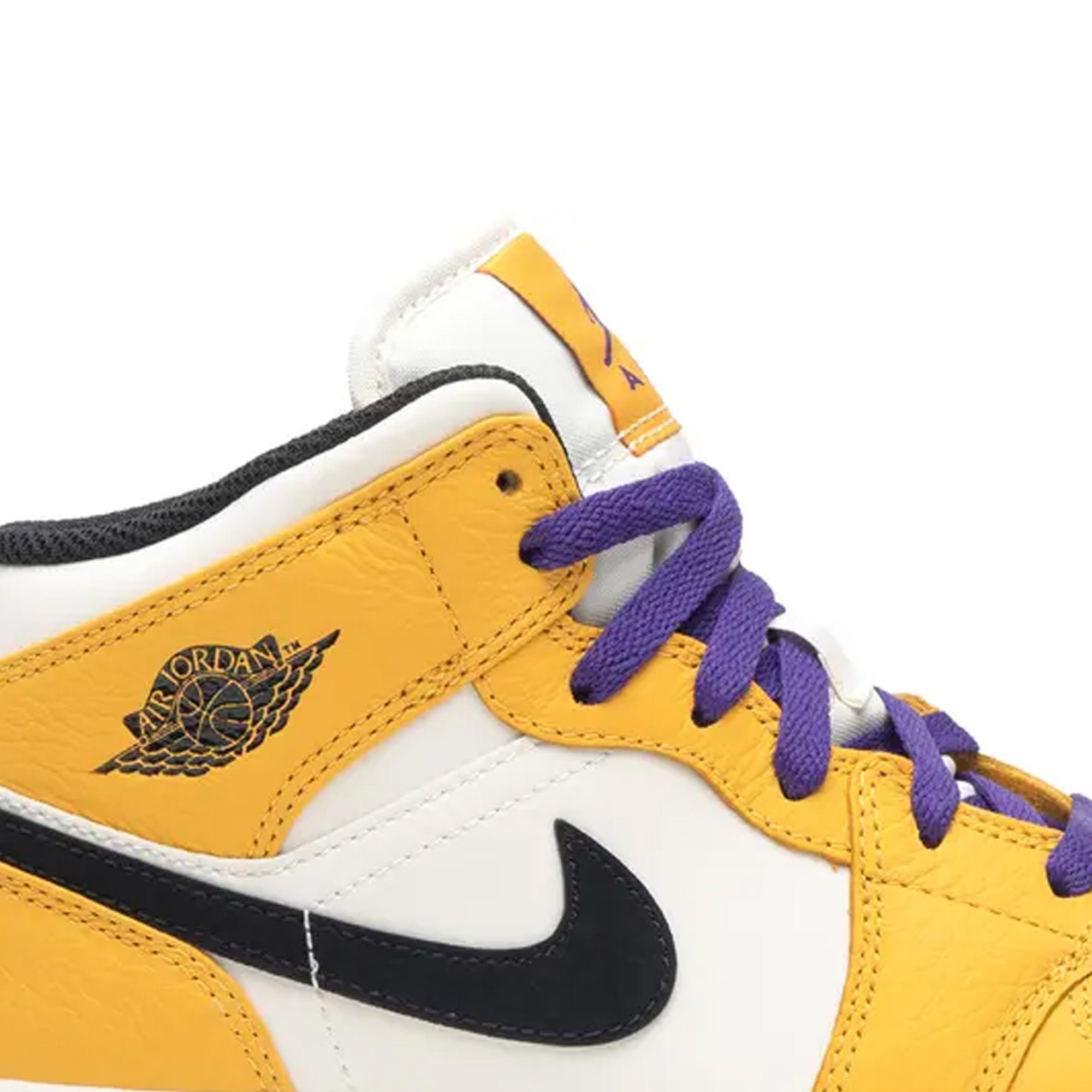 Air Jordan 1 Mid SE 'Lakers' GS Basketball Shoes - Purple & Gold Sneakers for Kids & Teens | Perfect for Basketball Games, Streetwear & Casual Outfits