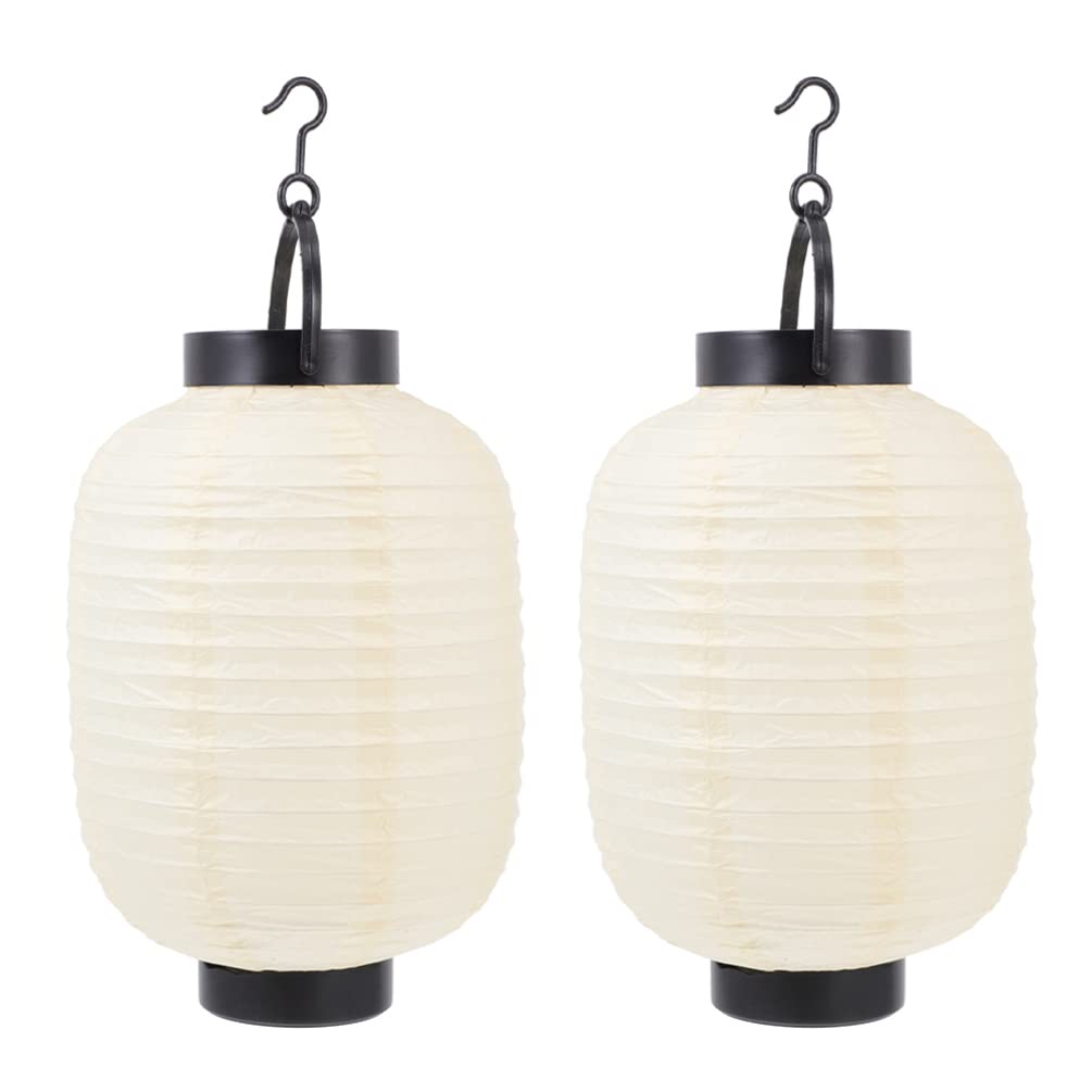 NUOBESTY 2-Pack Yellow Round Folding Paper Lanterns - Japanese Style Hanging Decorations for Party, Wedding, Home & Classroom - Perfect for Festive Events, Asian-Themed Decor, and Indoor Lighting