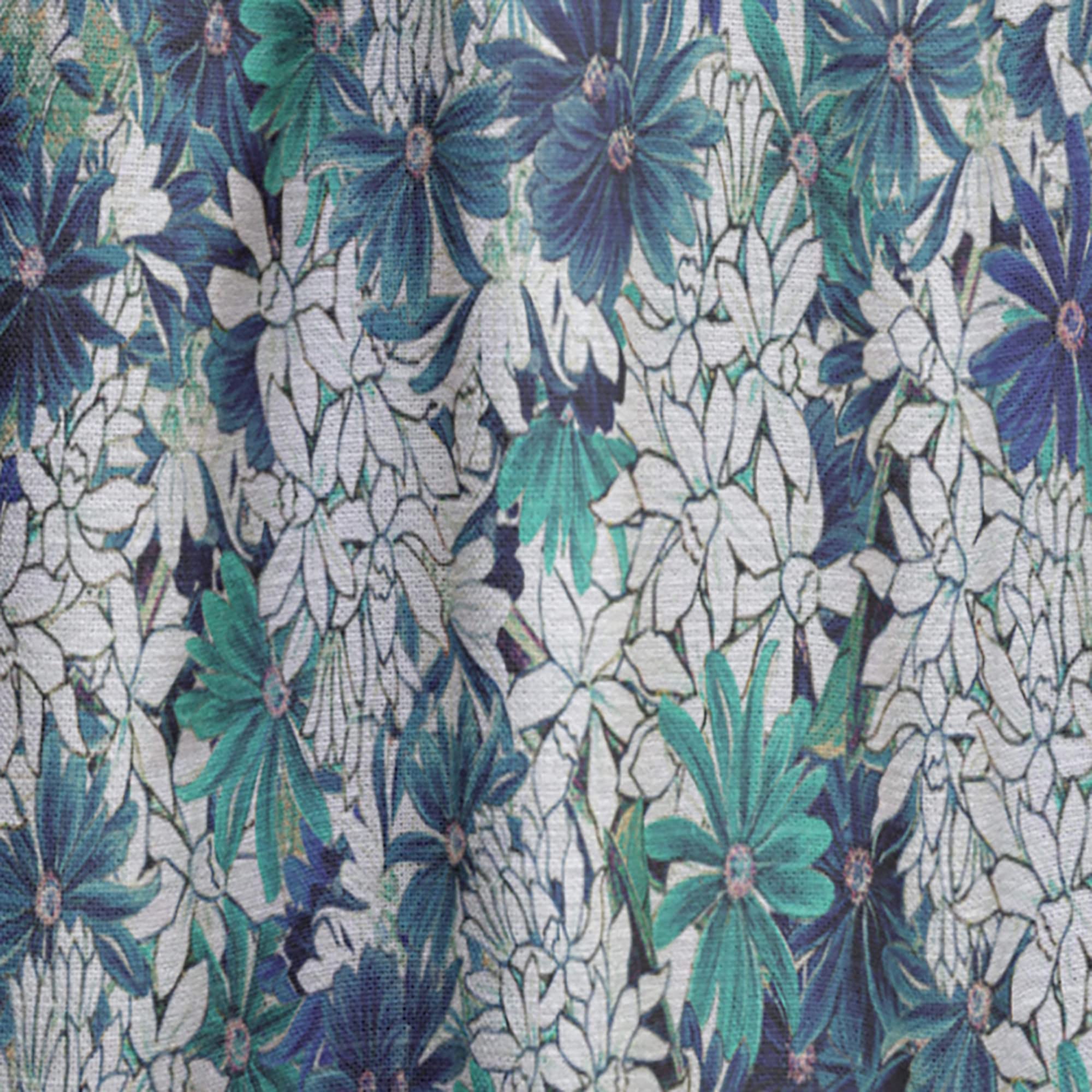 DesignQ Thermal Insulated Curtains - Turquoise & White Ocean Floral Pattern - Single Panel 52x90 Inches - Blackout Drapes for Bedroom & Living Room - Perfect for Home Decor & Light Control