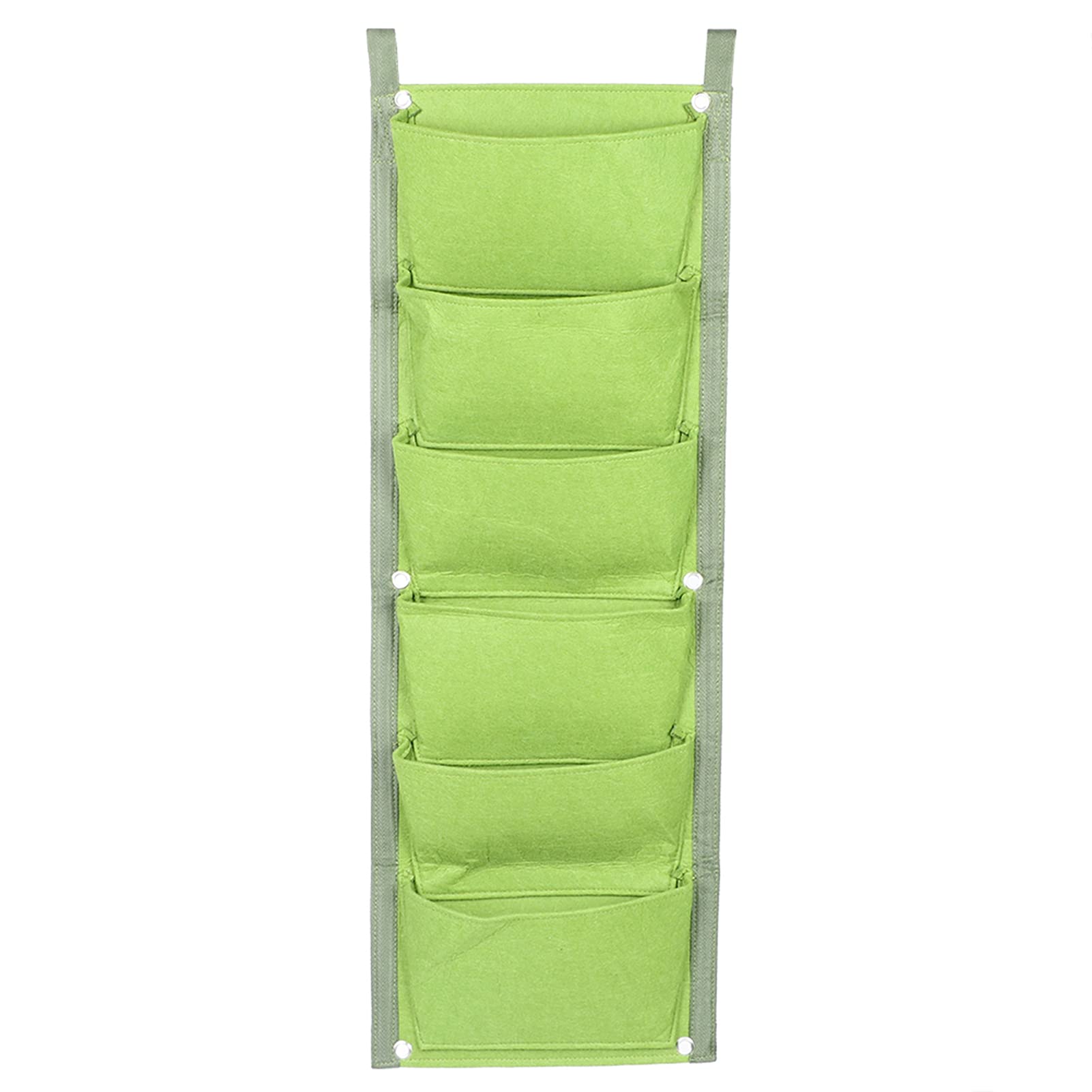 Ciciglow 6-Pocket Breathable Hanging Planter - Vertical Garden Grow Bags with Water Retention for Indoor Plants (Green) | Perfect for Balcony, Patio & Small Space Gardening