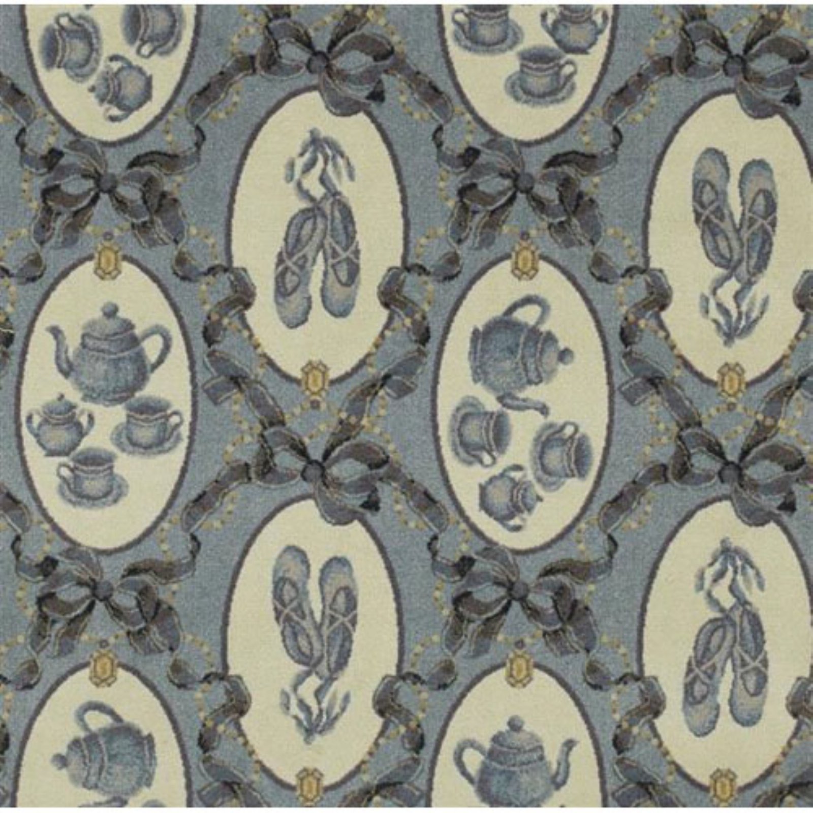 Joy Carpets Kaleidoscope Ribbons and Bows Whimsical Area Rugs - Soft Non-Slip Kids Nursery Rug, Playroom & Bedroom Decor (Blue) - Perfect for Children's Rooms, Daycare Centers & Cozy Home Spaces