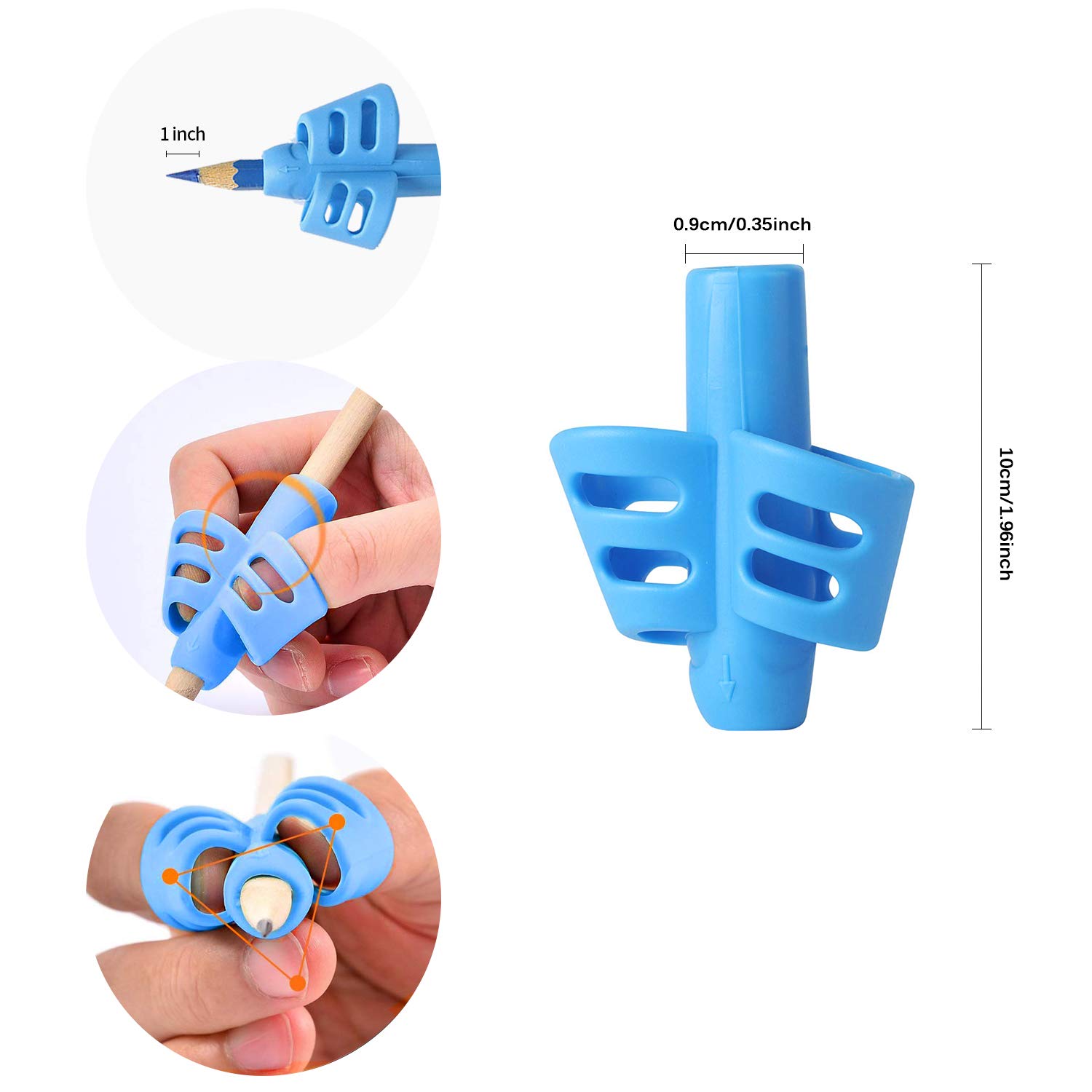 Ergonomic Pencil Grips for Kids - 5PCS Writing Aid Grip Trainer Set | Improve Handwriting & Correct Pencil Posture | Ideal for Classroom, Homework & Occupational Therapy