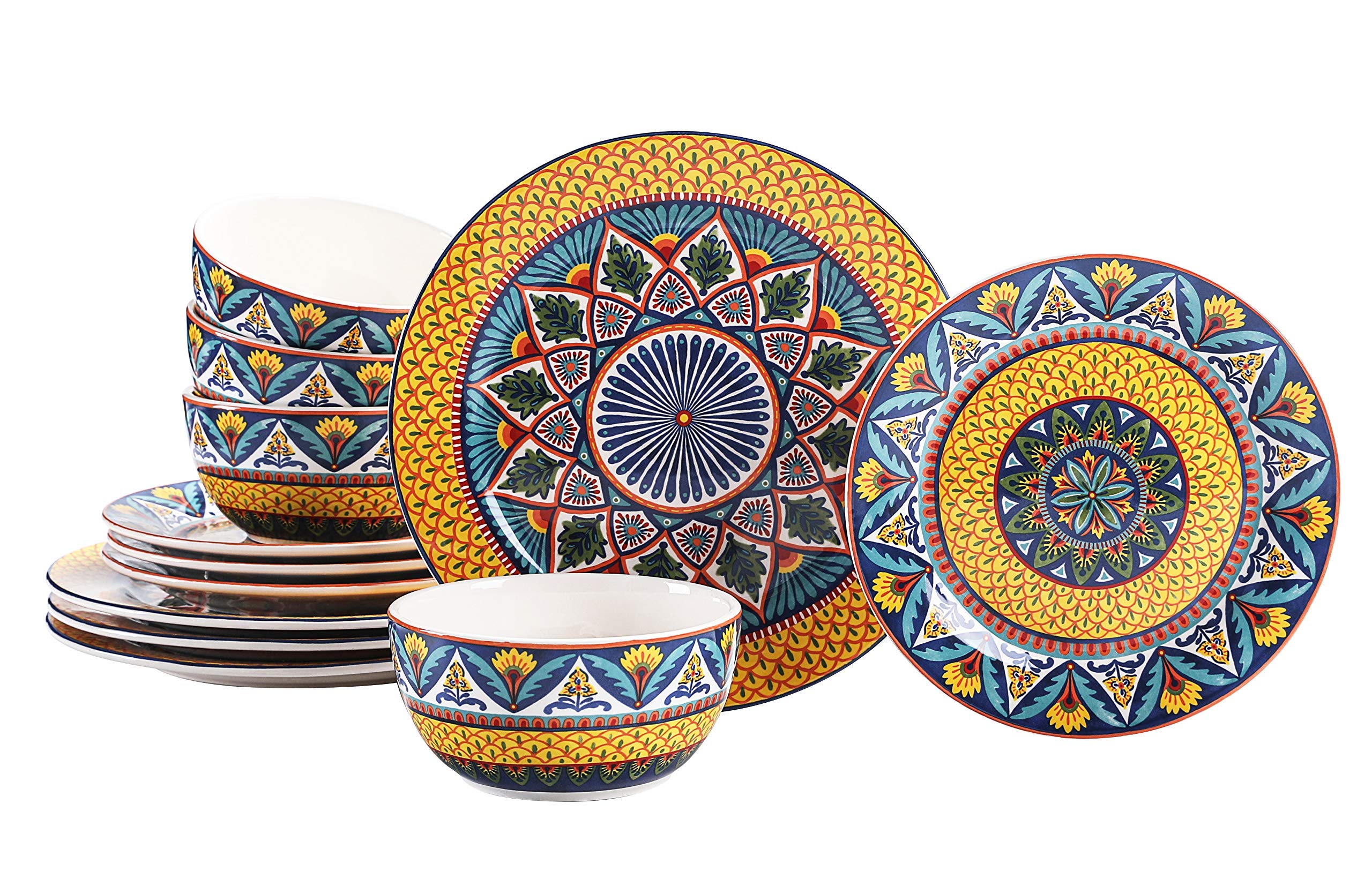 Bico Havana 12-Piece Ceramic Dinnerware Set - Service for 4, Includes 11