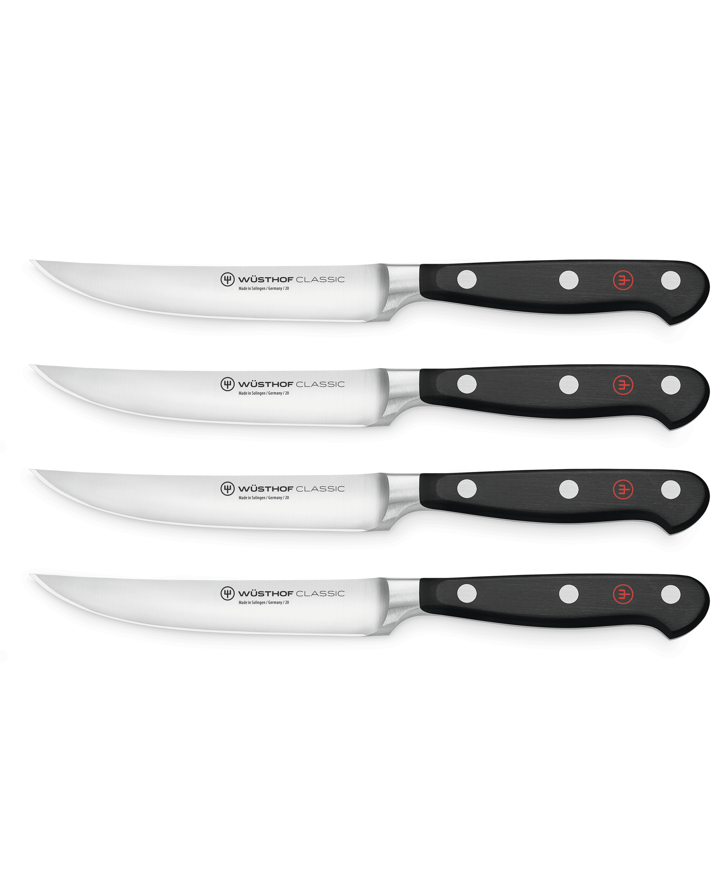 Premium Wusthof Classic 4-Piece Steak Knife Set - High-Quality German Stainless Steel Steak Knives for Perfect Meat Cutting - Ideal for Steak Dinners, BBQ Parties & Gourmet Cooking