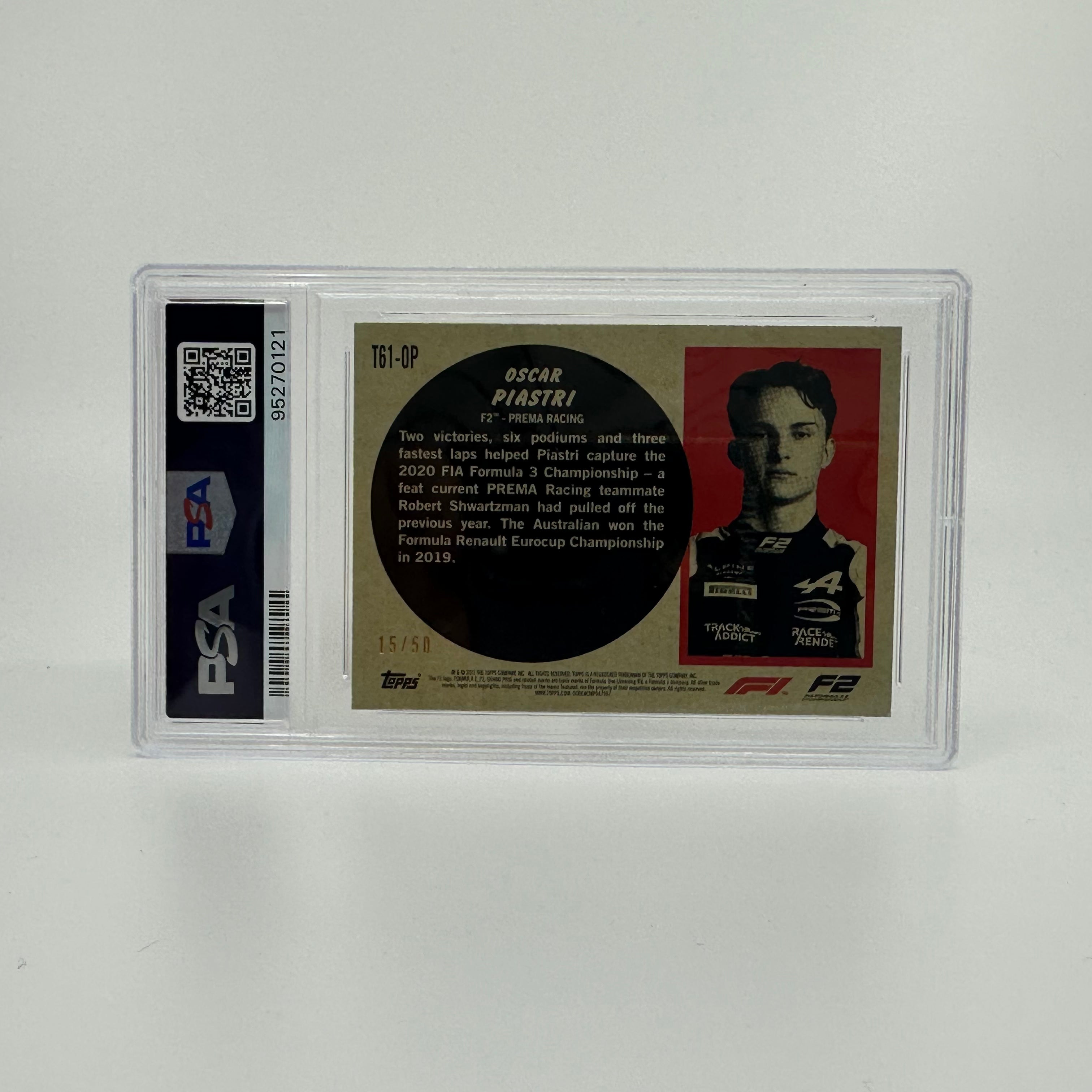 PSA 8 Oscar Piastri 15/50 #T61OP Gold Trading Card - Perfect for Collectors, Sports Memorabilia Enthusiasts & Investment Portfolios