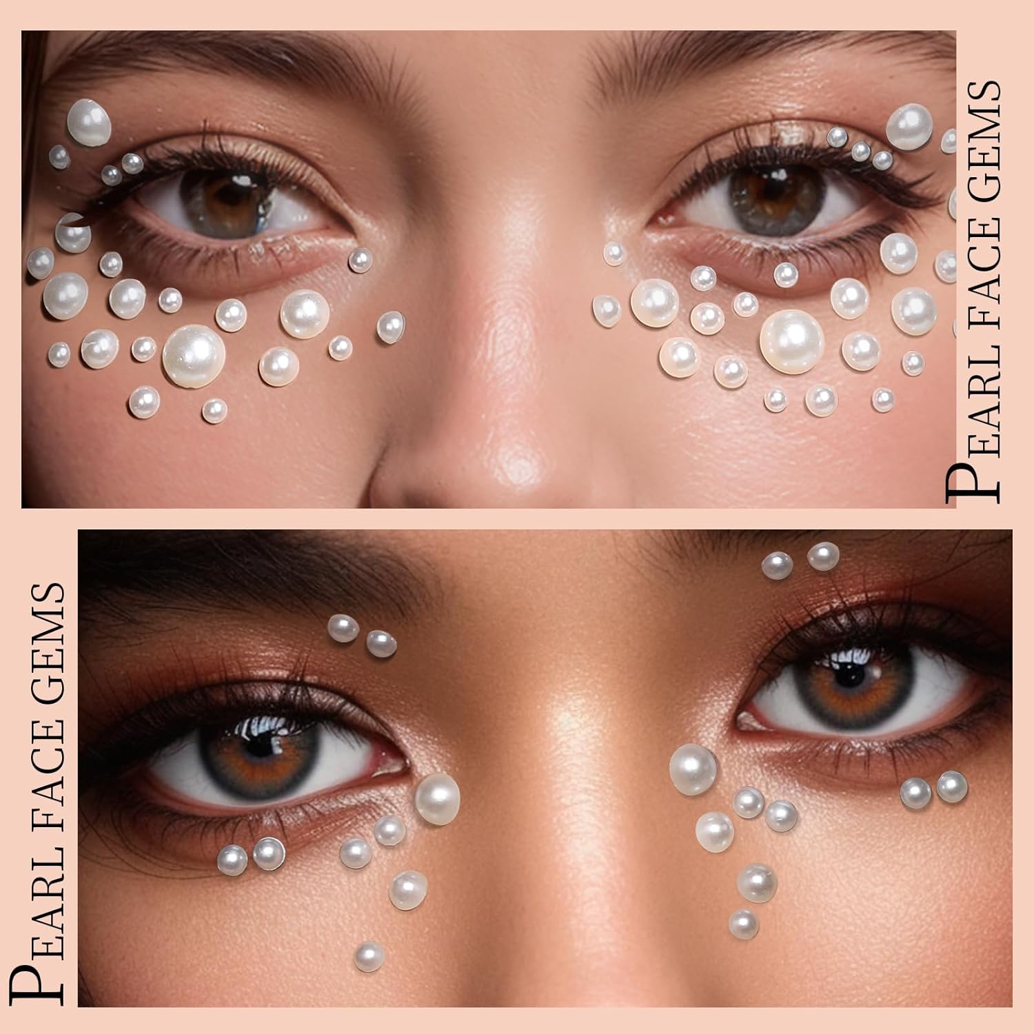 Self Adhesive Pearls for Makeup - DIY Nail Art, Face Gems & Body Jewelry - Perfect for Parties, Cosplay & Special Occasions