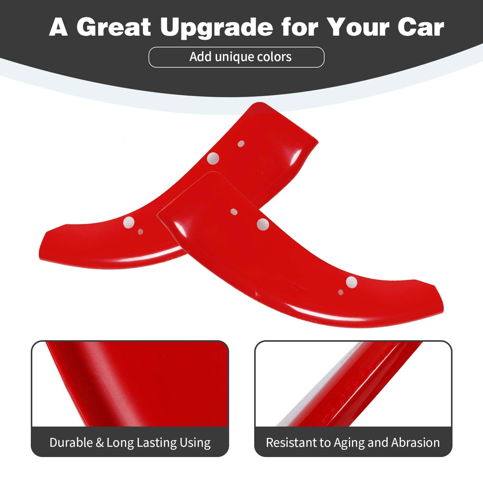 2015-2023 Dodge Charger SRT Hellcat Front Bumper Lip Splitter Protector Cover - Red Exterior Accessories (2-Piece Set) | Enhance Style & Protection for Street Racing & Car Shows