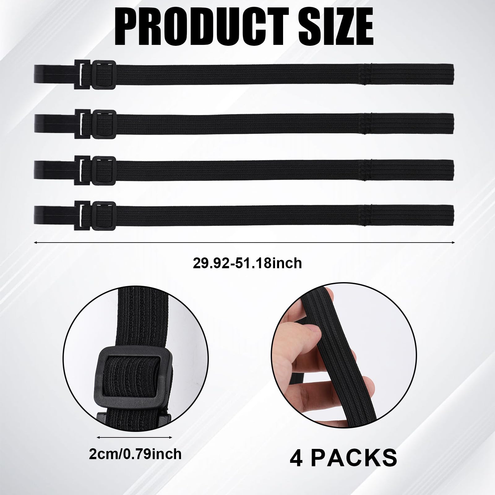 4 PCS Adjustable Trash Can Lid Lock Straps - Heavy Duty Wheelie Bin Lock for Animals, Secure Garbage Can from Squirrels, Dogs, Bears & Raccoons - Perfect for Outdoor Use in Backyards, Parks & Camping Sites