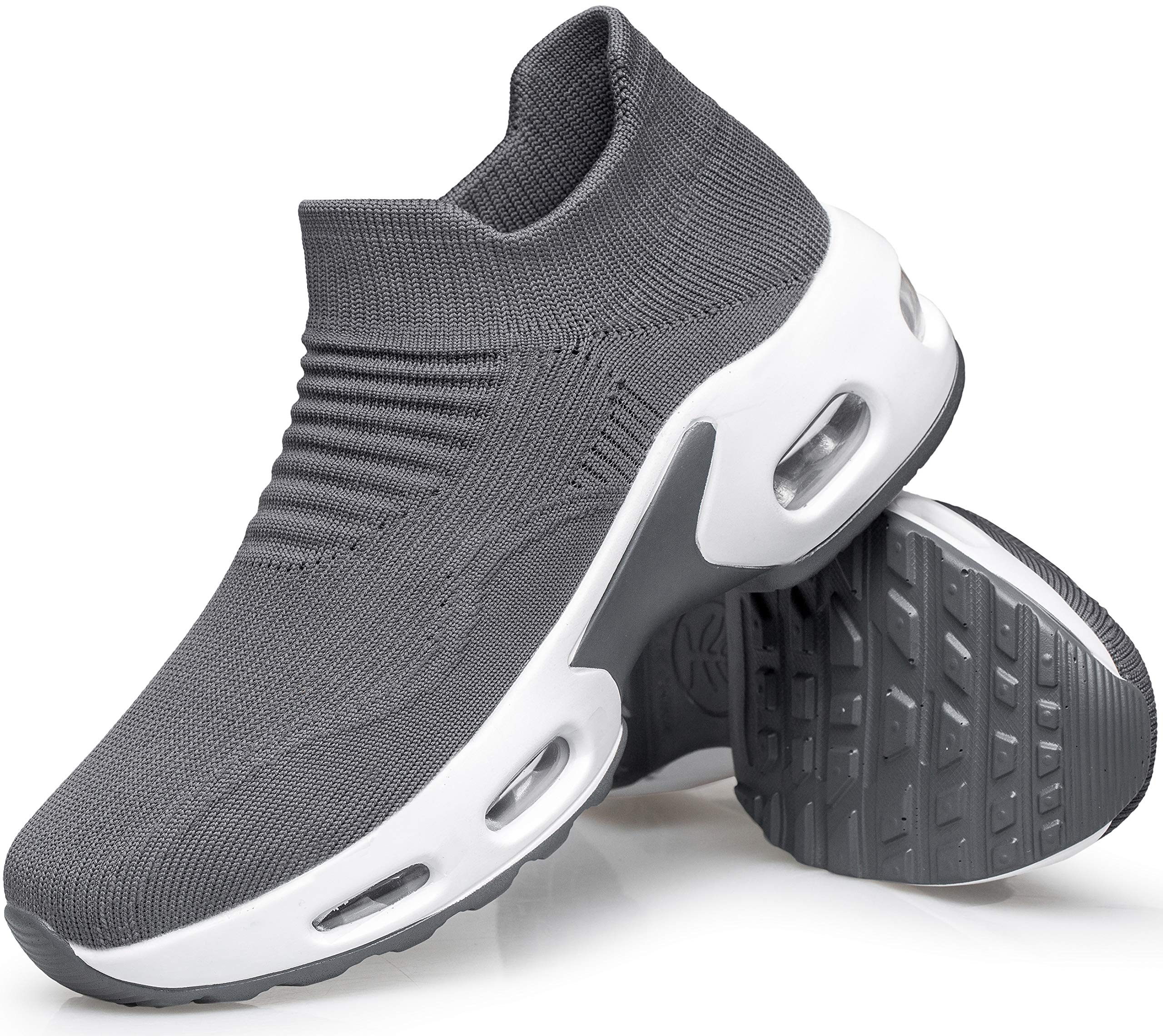 DOUSSPRT Women's Slip-On Walking Shoes - Breathable Mesh Sneakers with Air Cushion Platform for Nurses, Ladies & Girls - Comfortable Casual Loafers for Work, Travel & Daily Wear