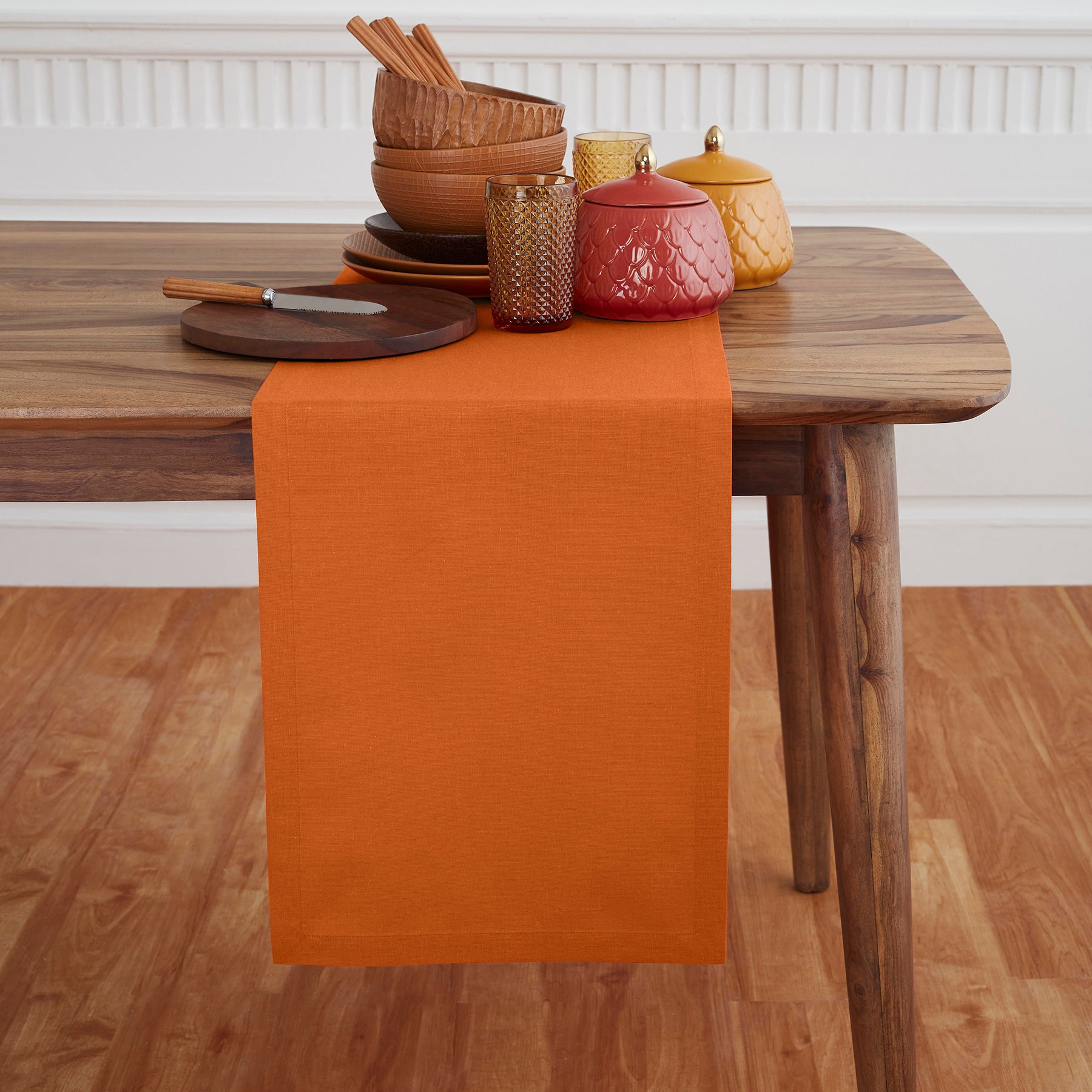 Premium Dru Cotton Linen Table Runner - Elegant Dining Table Decor for Weddings, Parties & Home Decor - Washable & Wrinkle-Resistant