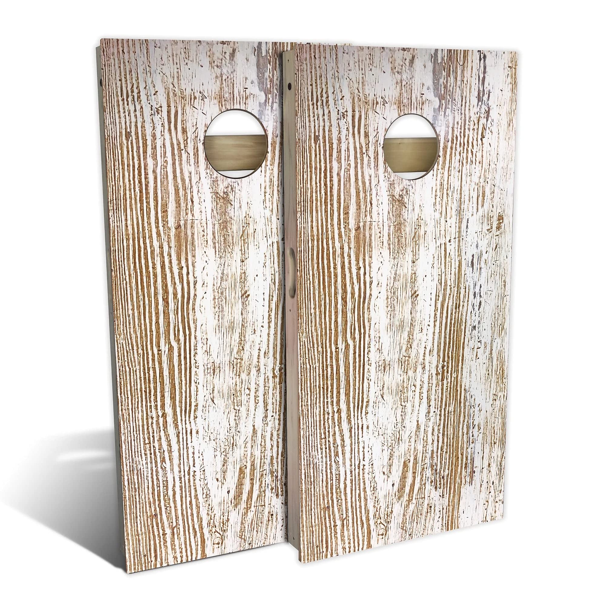 Skip's Garage Rustic White Cornhole Board Set - 2 Boards & 8 Bags - Custom Size & Accessories - Perfect for Backyard BBQ, Tailgating & Outdoor Parties
