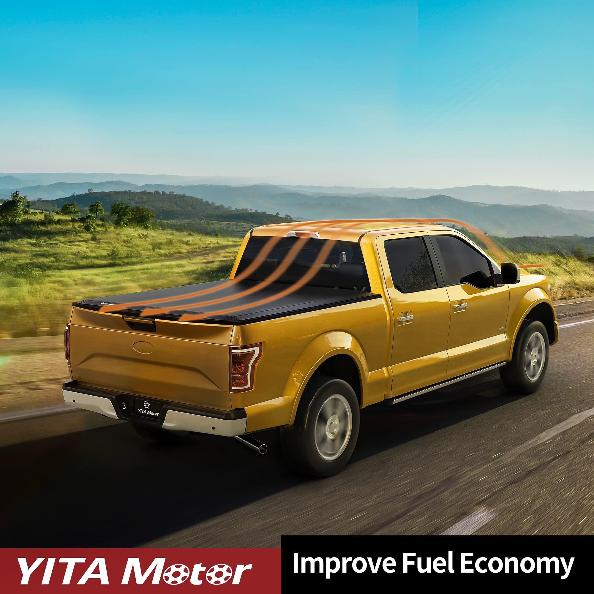 YITAMOTOR Soft Quad Fold Truck Bed Tonneau Cover for 2015-2025 Ford F150 F-150 5.5 ft Styleside Bed | Waterproof & Durable Truck Accessory | Perfect for Hauling, Camping & Outdoor Adventures