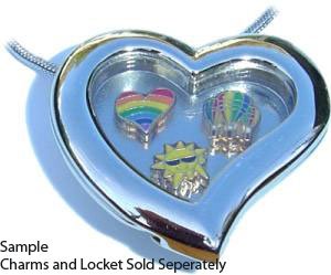 Floating Beach Ball Charm for Heart Lockets - Perfect for Jewelry Making, DIY Crafts & Beach-Themed Accessories