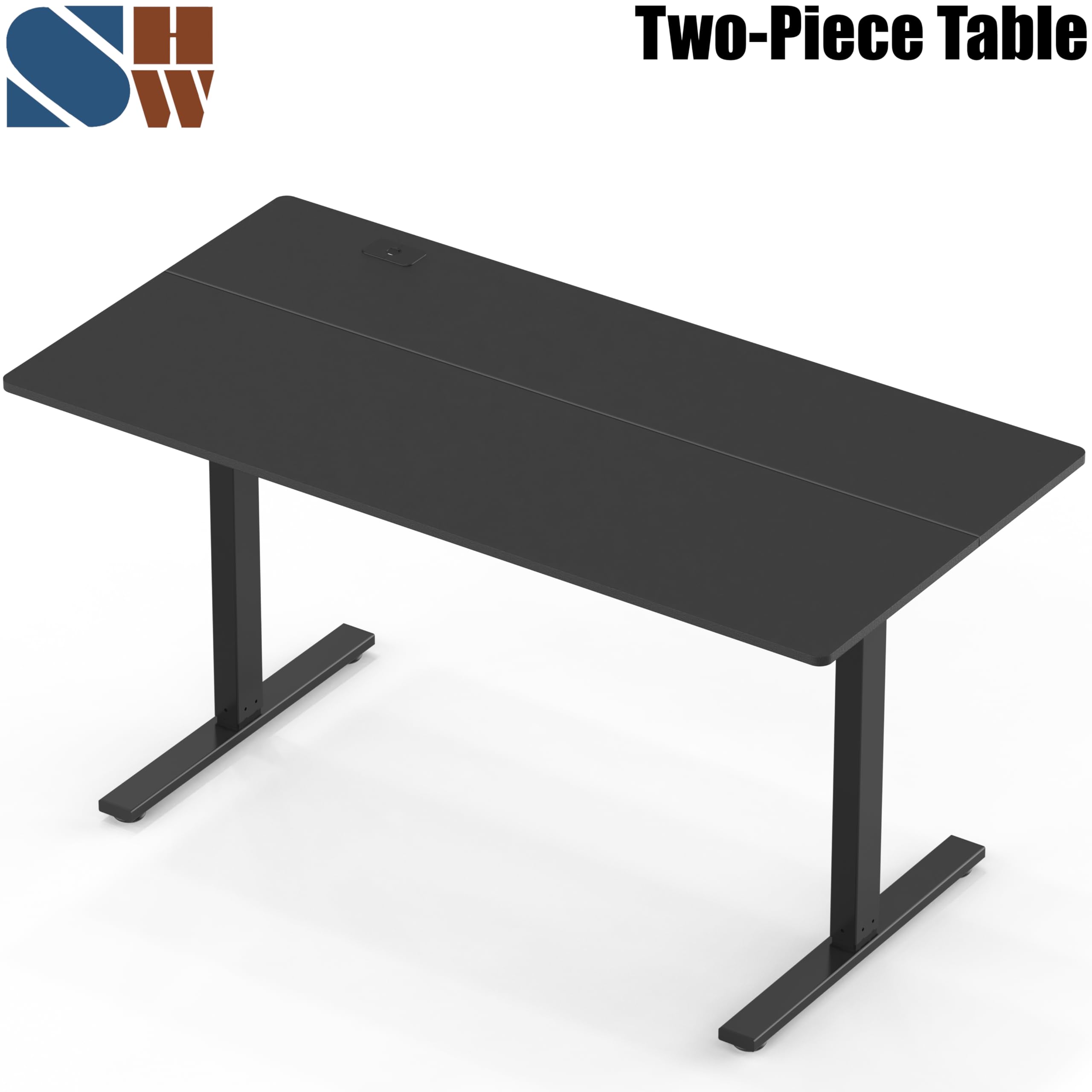 SHW 55 x 28 Inches Electric Height Adjustable Standing Desk with Drawer & Memory Preset, 140 x 71 cm, Black - Perfect for Home Office, Gaming & Workspace Ergonomics