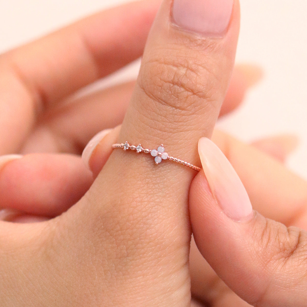 Moonstone Flower Ring for Women - Elegant Sterling Silver Floral Jewelry - Perfect for Weddings, Parties & Everyday Wear