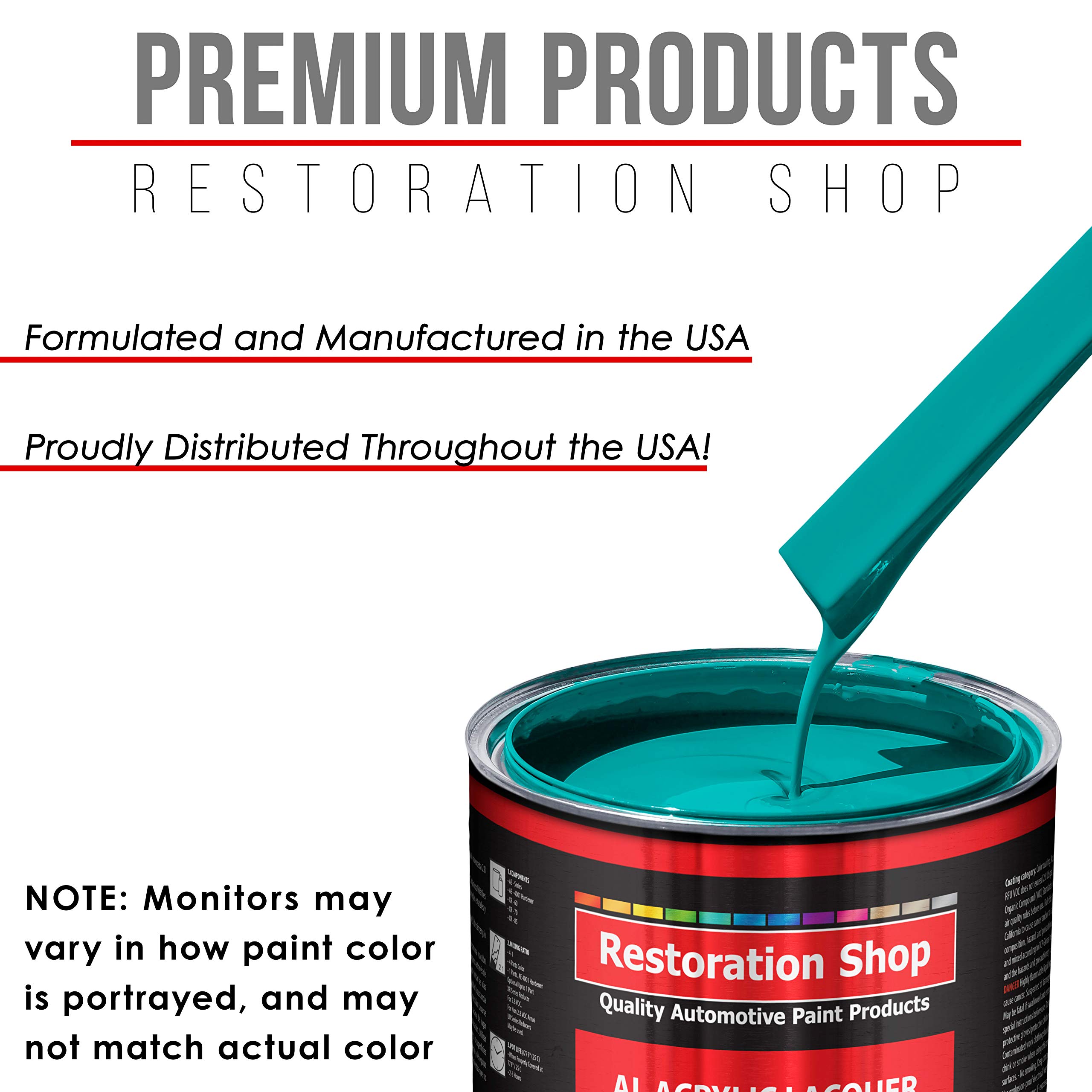 Restoration Shop Deep Aqua Acrylic Lacquer Auto Paint - 1 Quart Professional Gloss Finish for Cars, Trucks, Guitars & Furniture Refinishing - Perfect for Automotive Restoration, DIY Projects & Instrument Refinishing
