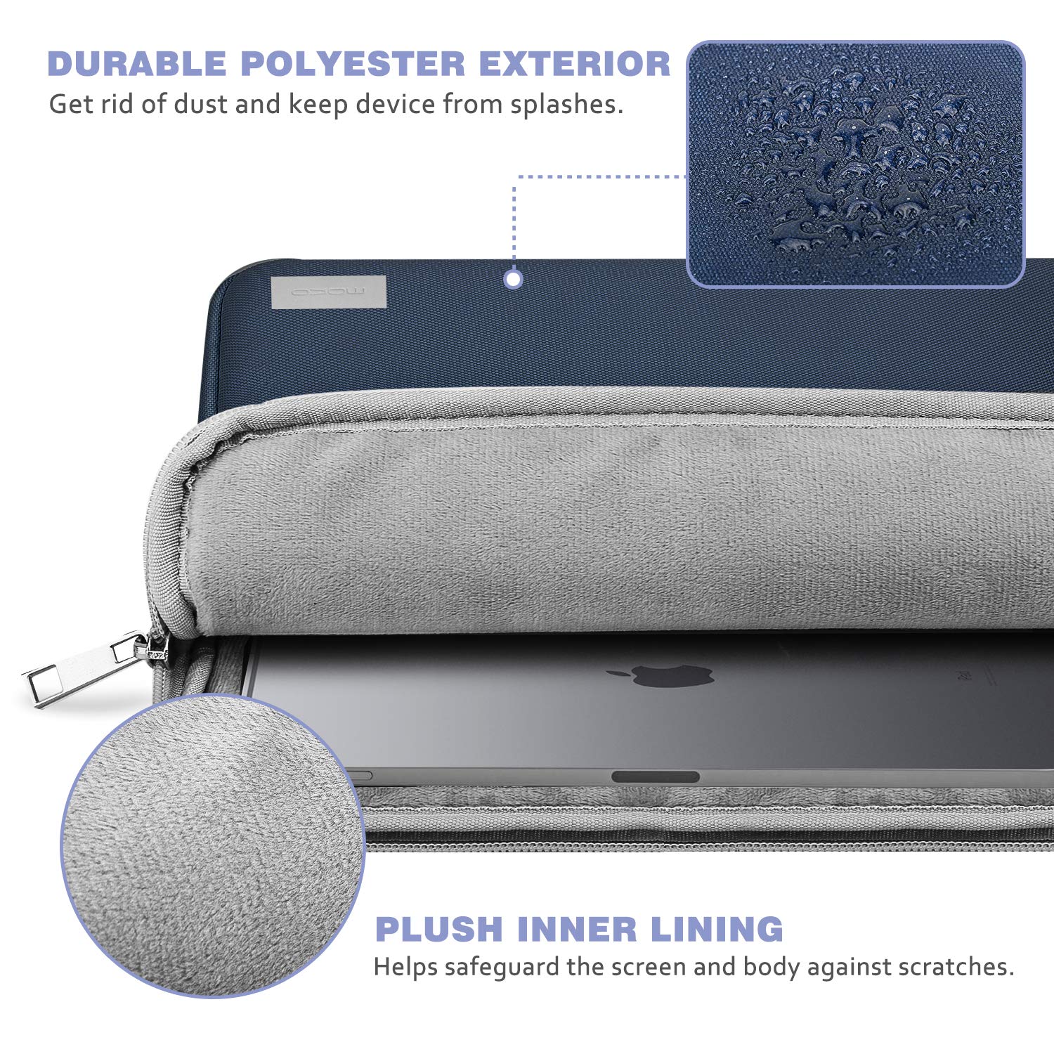 MoKo 9-11 Inch Tablet Sleeve Case for iPad Pro 11 M4/Air M2, iPad Air 5/4/3, iPad 10/9/8/7 - Lightweight Protective Cover with Soft Lining - Perfect for Travel, School & Office Use (Indigo)