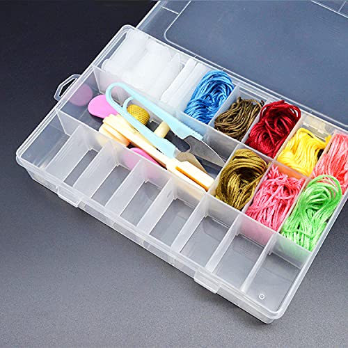 Premium Embroidery Floss Organizer Kit - 552 Pcs Floss Thread Set with 50 White Plastic Bobbins & 24-Slot Adjustable Grid Box - Perfect for Cross Stitch, Needlework & DIY Craft Projects