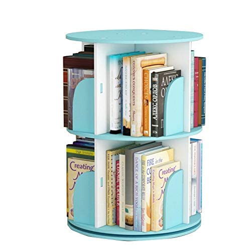 Rotating Kids Book Rack - 46×46×66cm Blue Children's Bookshelf for Bedroom & Playroom | Space-Saving Book Storage Organizer for Toddlers & Preschoolers | Perfect for Home, Classroom, and Daycare Use