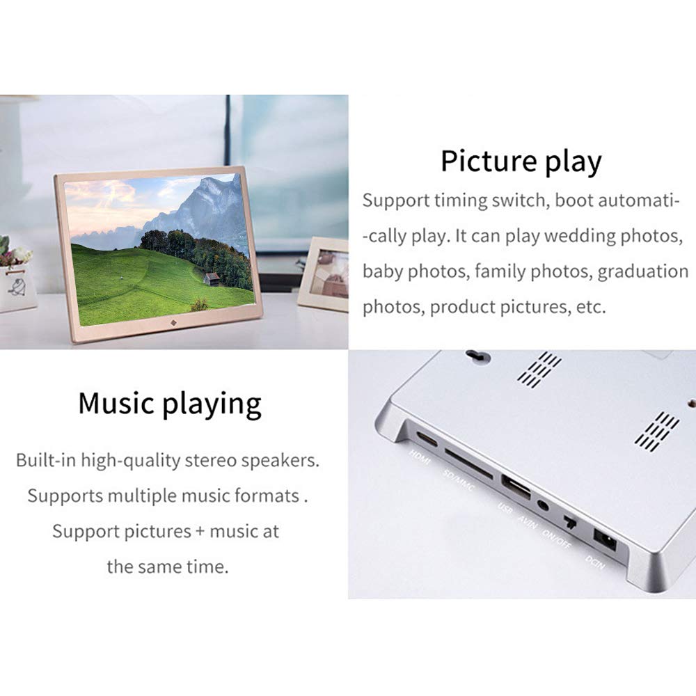 17 Inch Digital Picture Frame - 1440x900P HD LED Display with Calendar & Clock - Electronic Photo Album & Advertising Player for Home, Office & Gifts