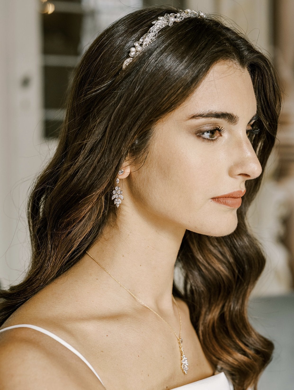Elegant Jasmine Drop Earrings and Necklace Set for Women - Sterling Silver Floral Jewelry Gift for Wedding, Party & Special Occasions