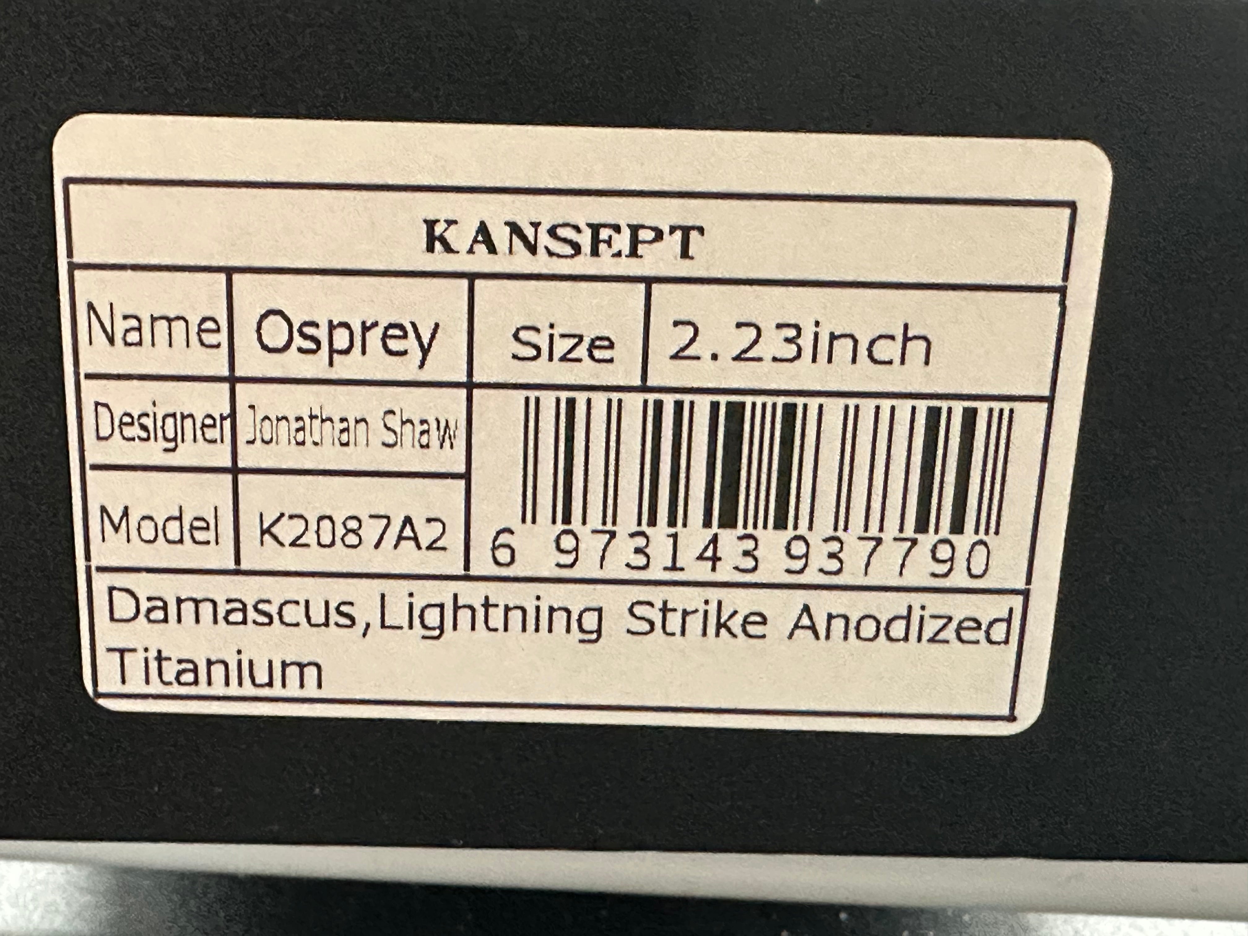 KANSEPT OSPREY Lightning Strike Titanium Handle Damascus Folding Knife - EDC, Outdoor Survival & Camping Gear for Collectors & Enthusiasts