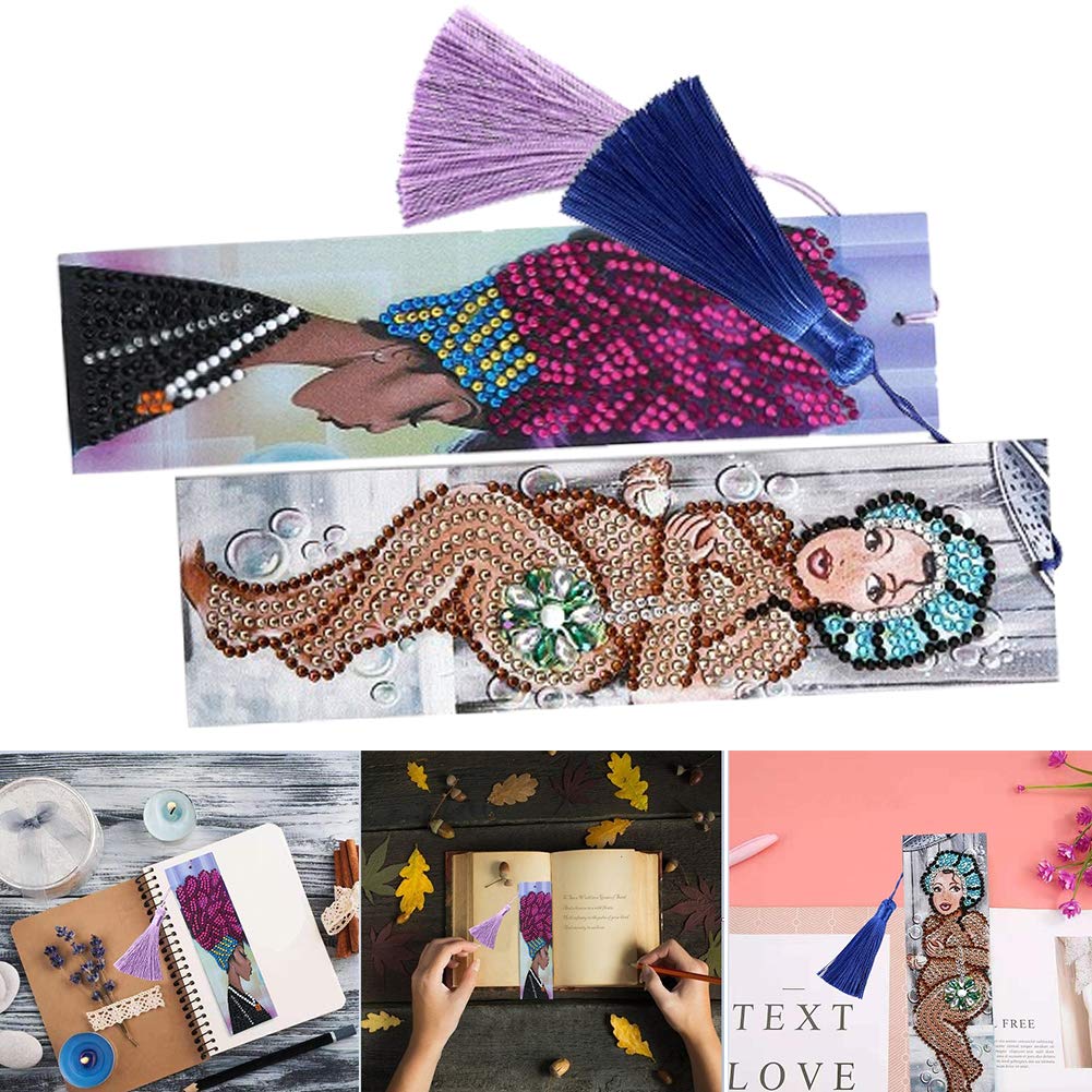 DIY Cross Stitch Bookmarks with Tassel - Handmade Painting Bookmarks for Beginners & Students - Perfect for Reading, Journaling, Scrapbooking & Gift Giving