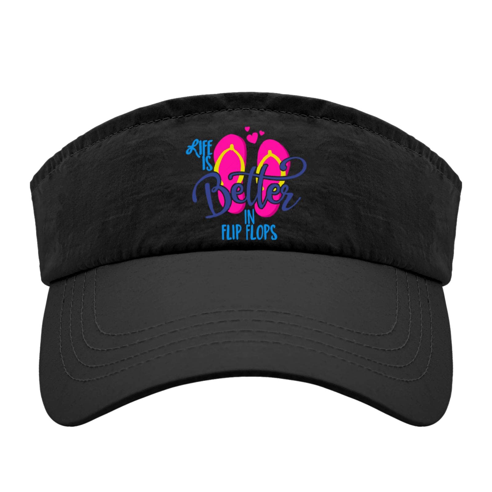 Retro Flip Flops Sun Visor Hat for Adults - Baseball & Running Cap with UV Protection - Perfect for Beach, Sports, and Outdoor Activities