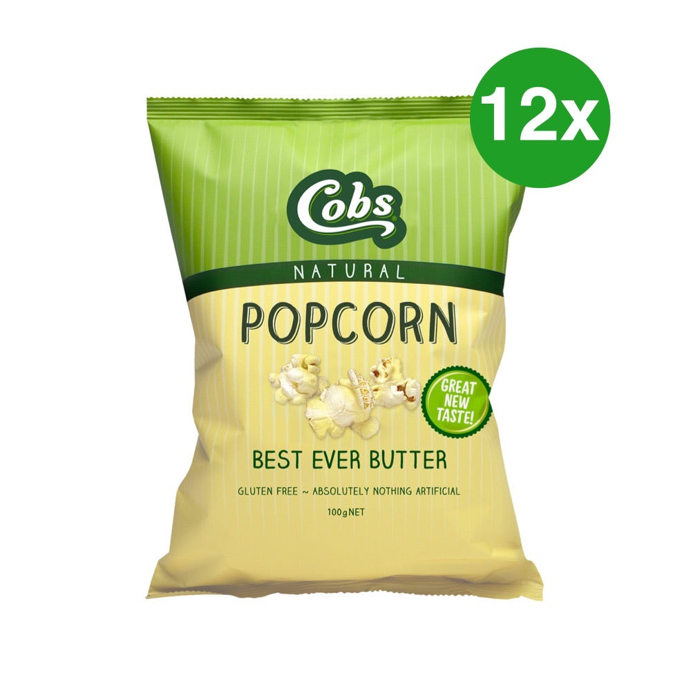 Bulk Deal: Cobs Popcorn Natural Butter 12x90g - Perfect for Movie Nights, Parties & Healthy Snacking