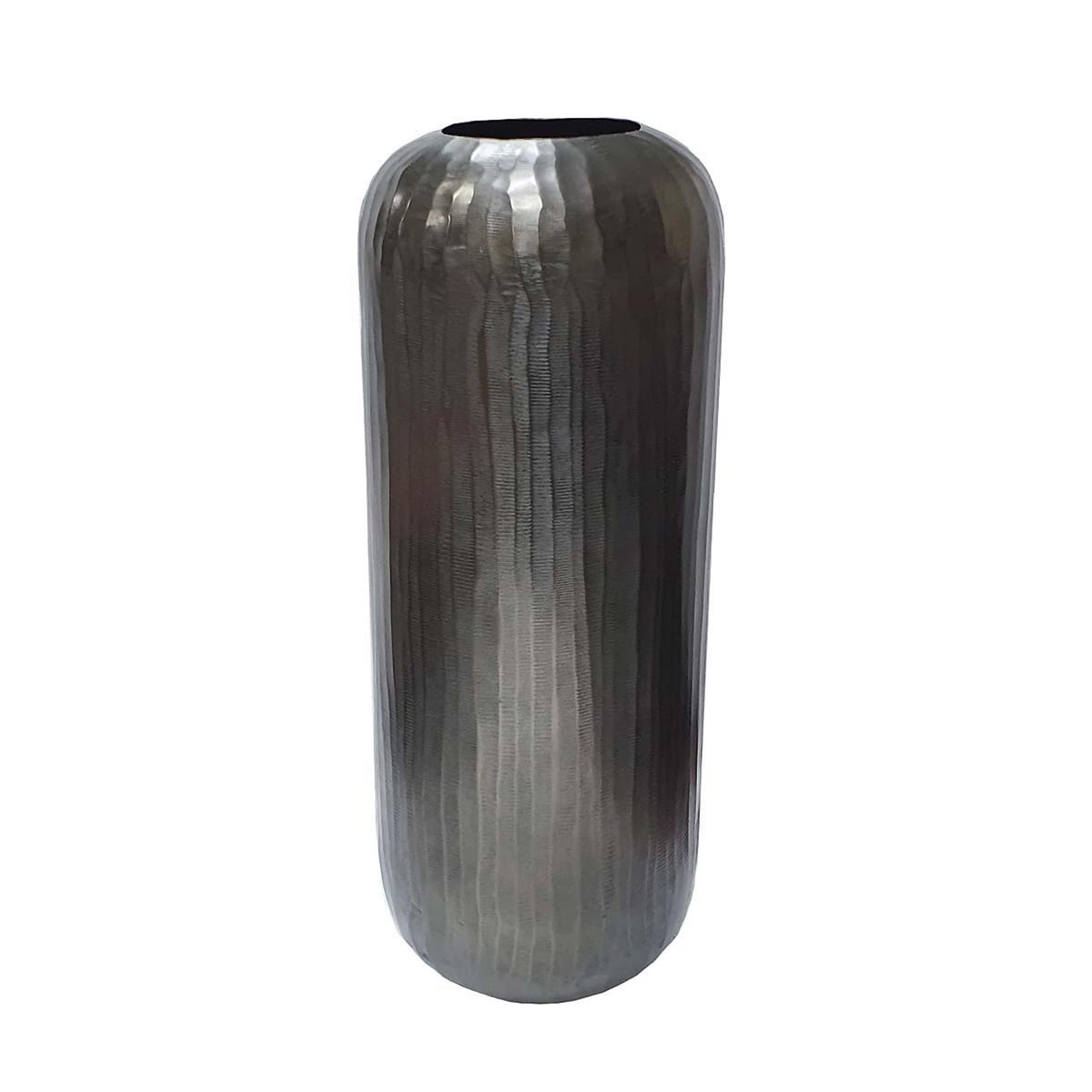 Layered Orb Vase - Modern Smoke Grey Ceramic Home Decor for Living Room, Bedroom & Office | Handcrafted Transitional Style Centerpiece for Wedding, Dining Table & Shelf Display