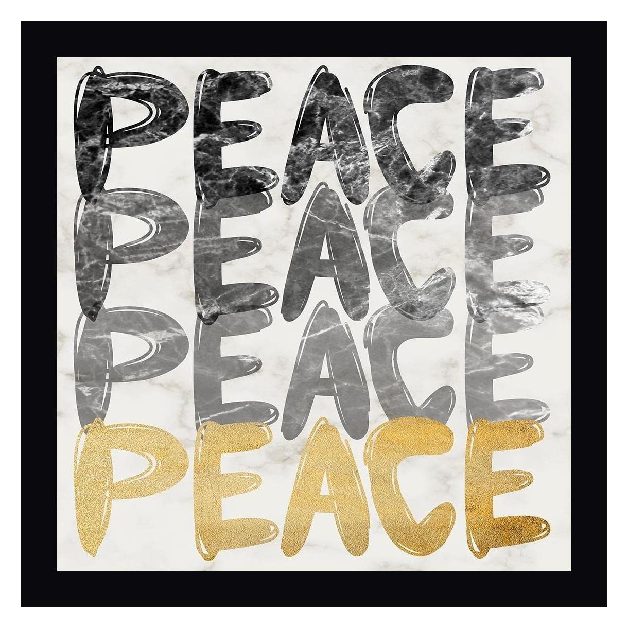 Peace Multiplied 2 by Marcus Prime - 30x30 Inch Framed Canvas Wall Art - Black Wood Frame - Ready to Hang - Perfect for Living Room, Bedroom & Office Decor