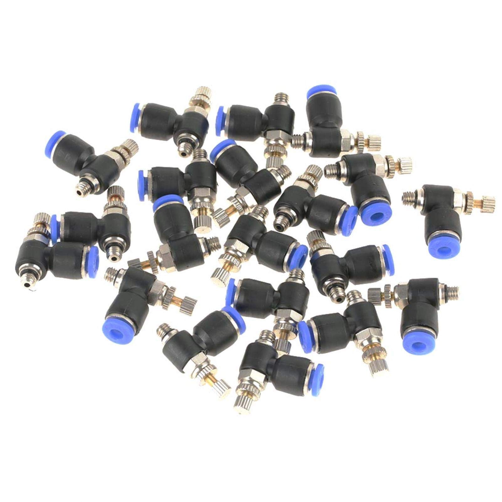 20 Pcs M5 Thread Push to Connect Air Fittings - 4mm OD Quick Release Pneumatic Tube Tee Union for Air Compressor, HVAC, and Automation Systems