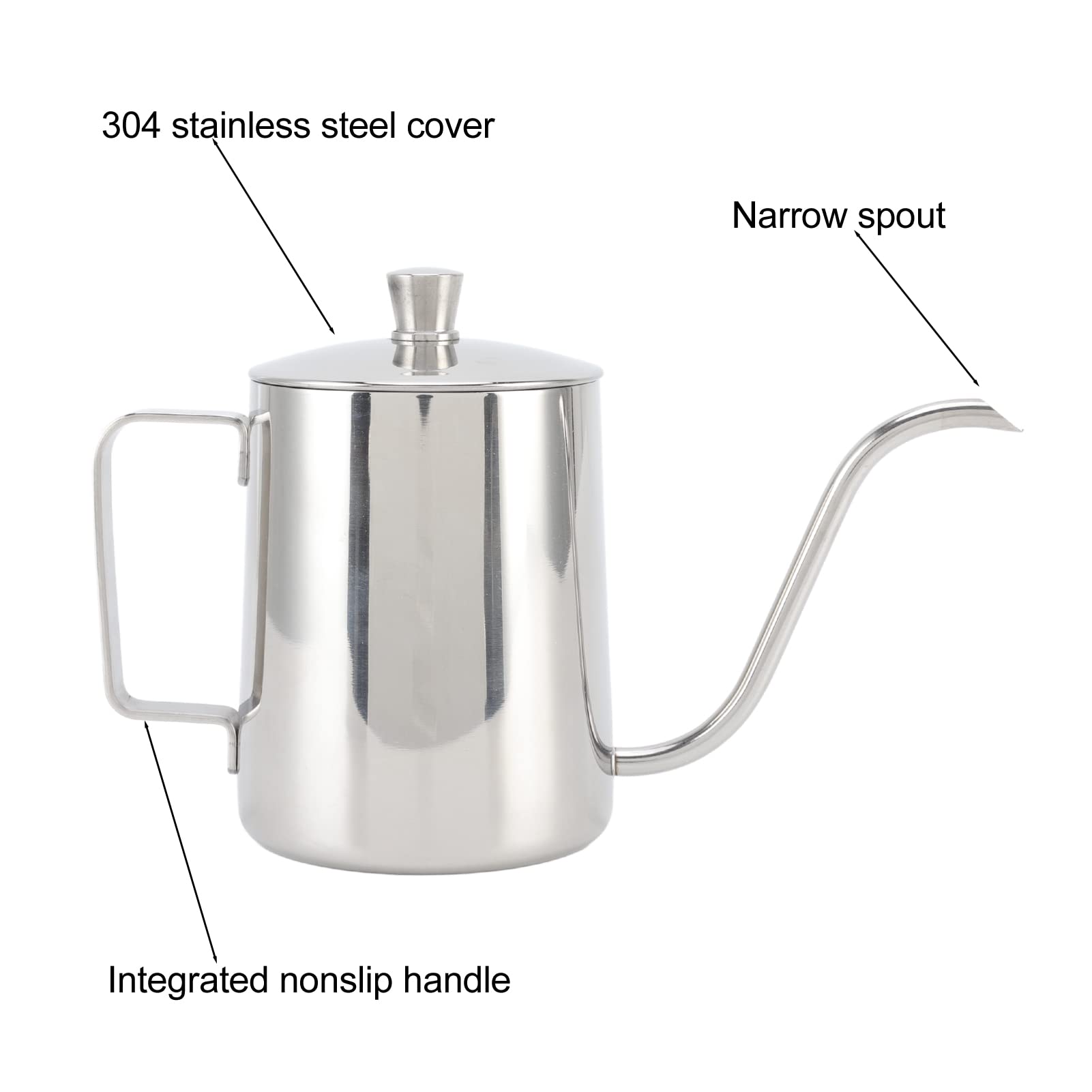 Premium Stainless Steel Pour Over Coffee Kettle - 350ml Mini Gooseneck Kettle with Long Narrow Spout for Precise Drip Coffee Brewing | Perfect for Home Baristas, Coffee Enthusiasts & Specialty Coffee Shops