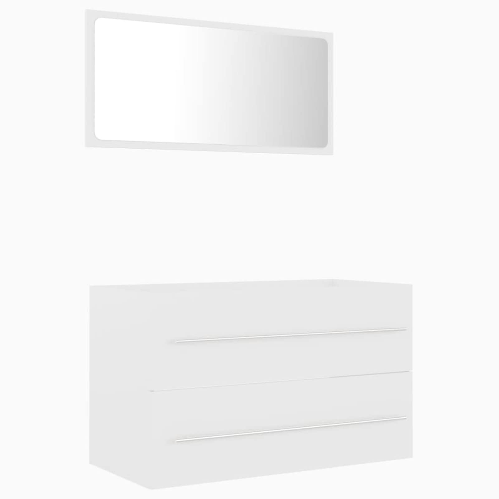 Tidyard 31.5 Inch White Bathroom Vanity Set with Storage Drawer & Wall Mirror - Modern Chipboard Bathroom Furniture for Home, Hotel & Washroom Decor | Space-Saving Storage Solution for Small Bathrooms
