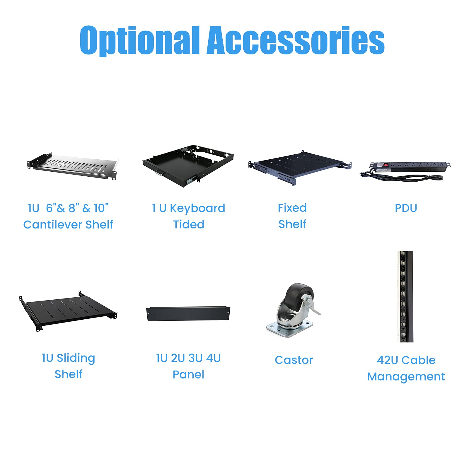 4 Post Open Frame 19-Inch Server Rack | 36U Height | Heavy Duty Steel & Aluminum Construction | Perfect for Data Centers, Home Studios & Audio Equipment